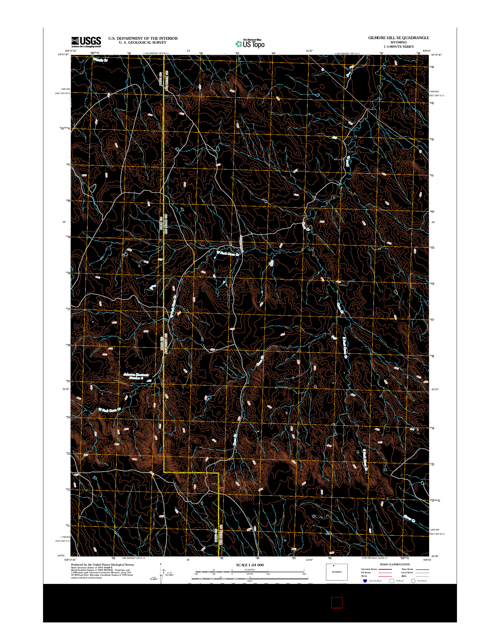 USGS US TOPO 7.5-MINUTE MAP FOR GILMORE HILL SE, WY 2012