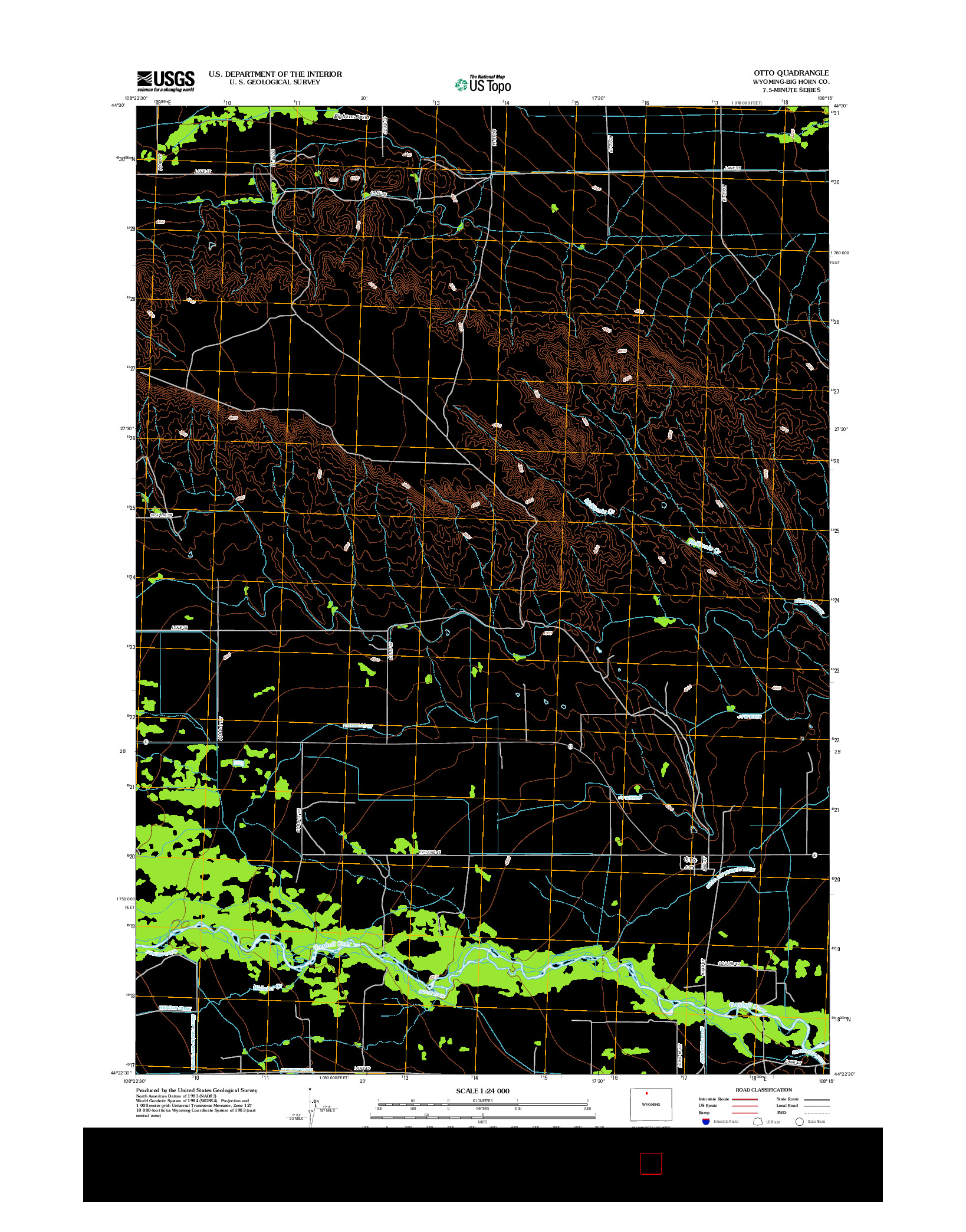 USGS US TOPO 7.5-MINUTE MAP FOR OTTO, WY 2012