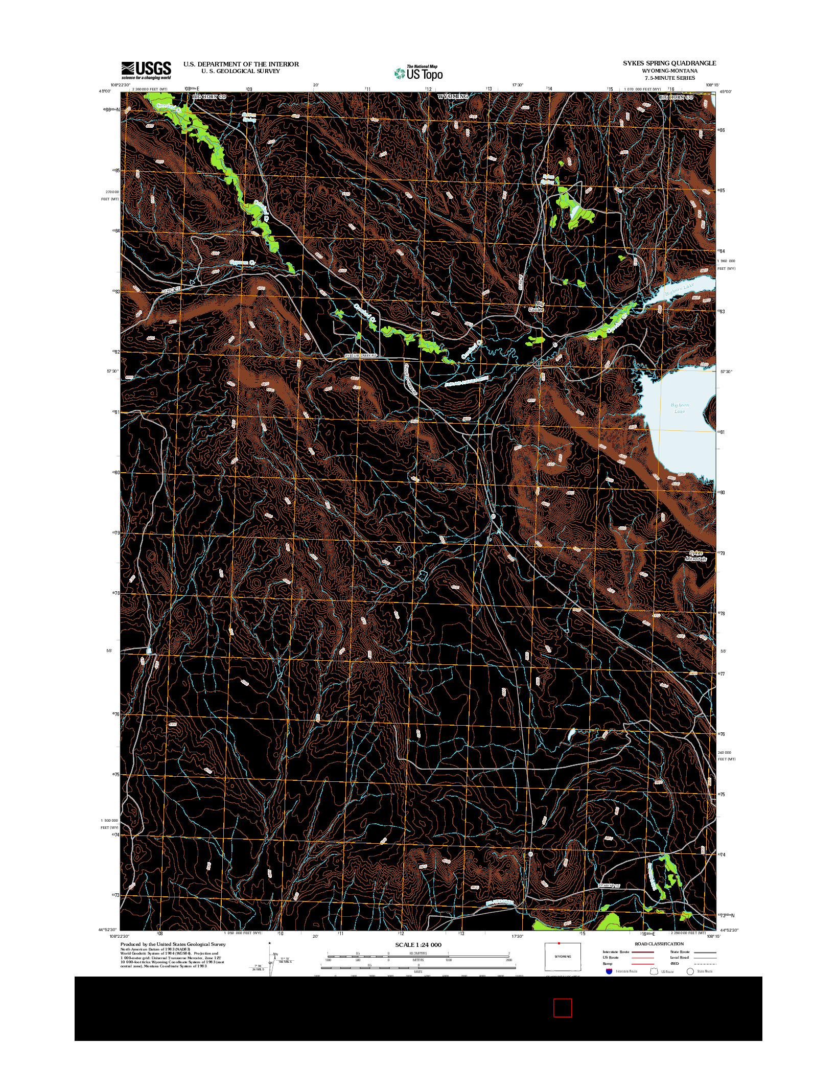 USGS US TOPO 7.5-MINUTE MAP FOR SYKES SPRING, WY-MT 2012