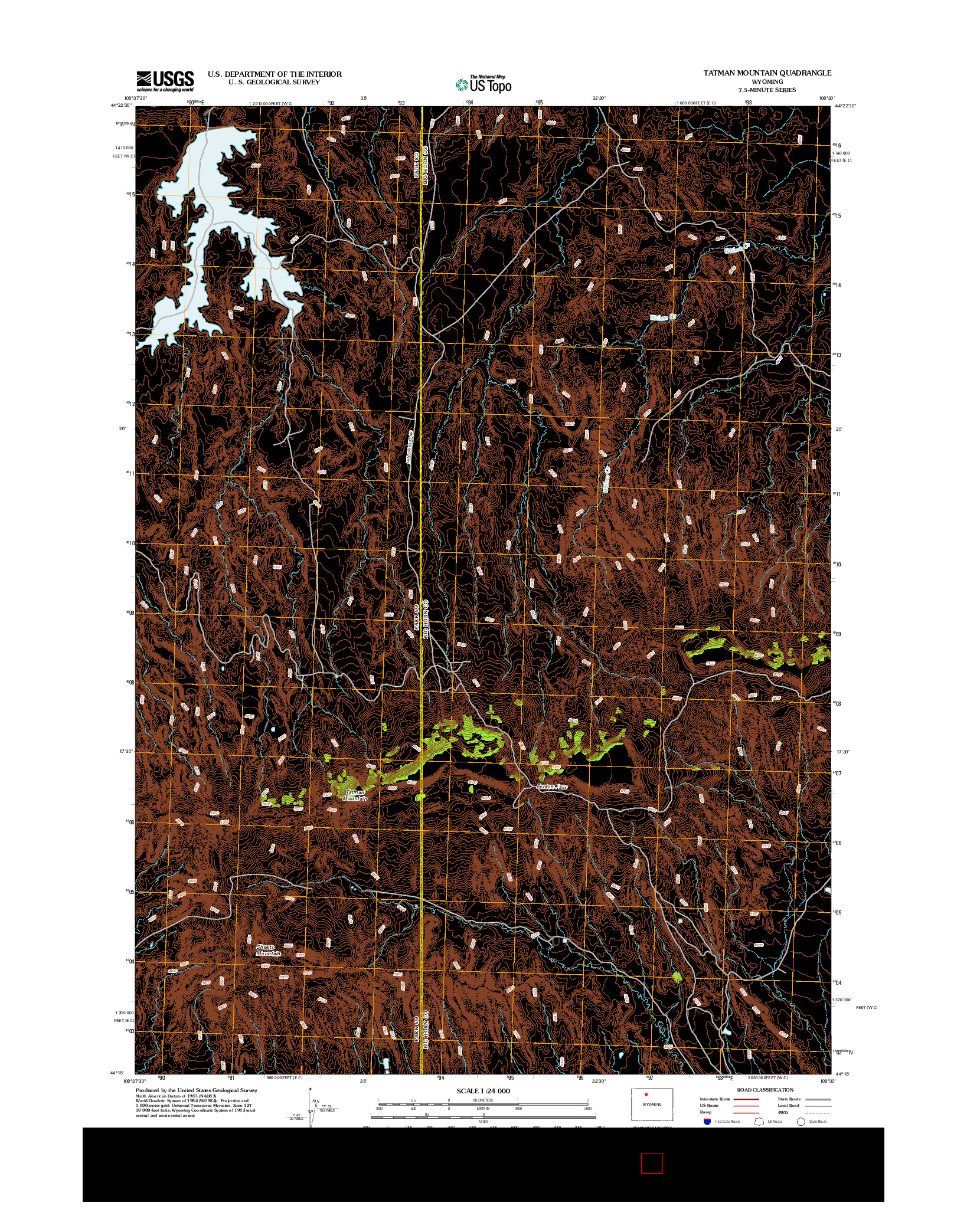 USGS US TOPO 7.5-MINUTE MAP FOR TATMAN MOUNTAIN, WY 2012