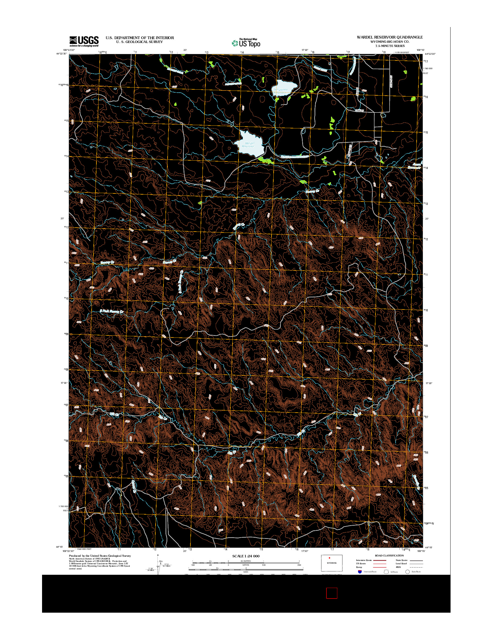 USGS US TOPO 7.5-MINUTE MAP FOR WARDEL RESERVOIR, WY 2012