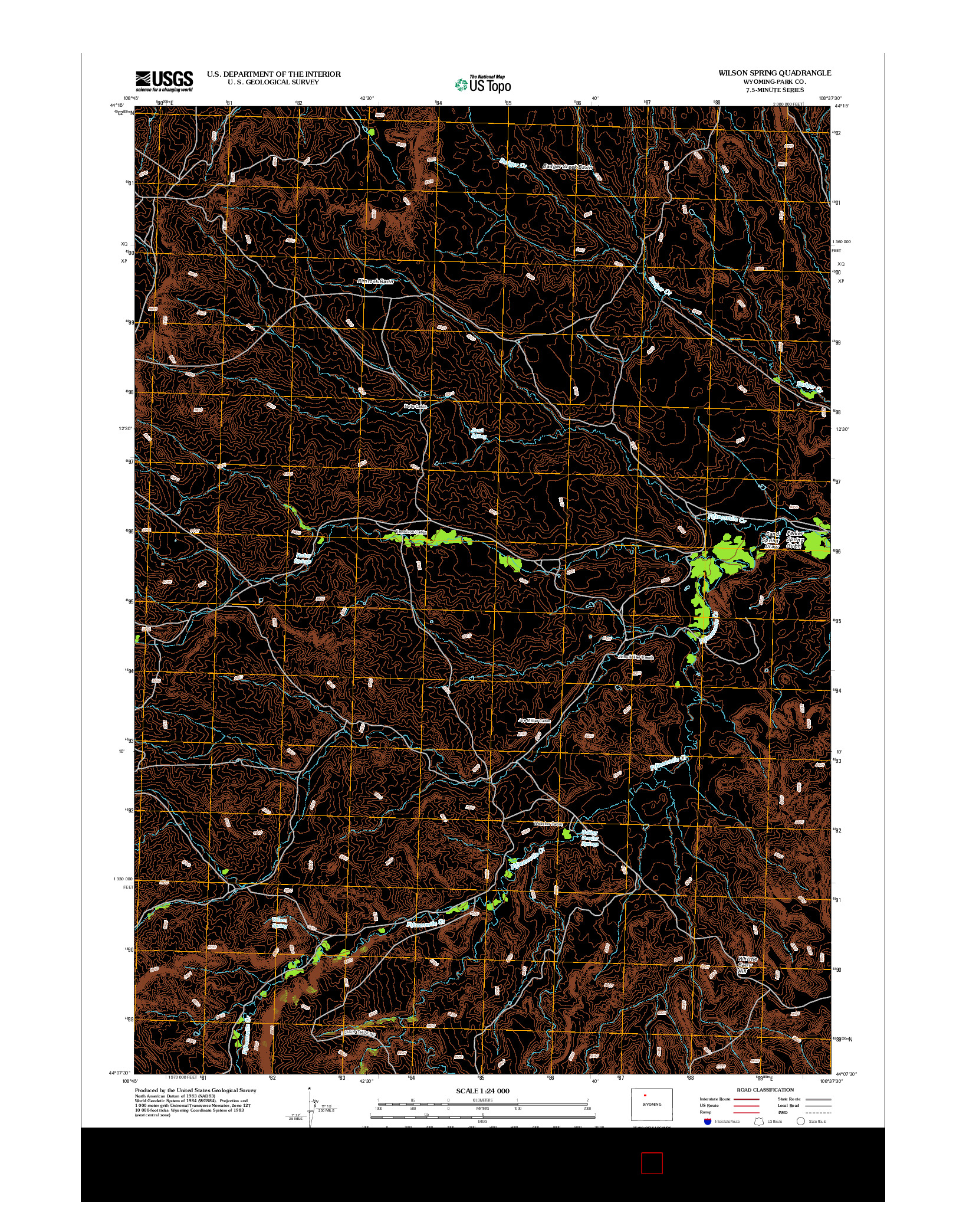 USGS US TOPO 7.5-MINUTE MAP FOR WILSON SPRING, WY 2012