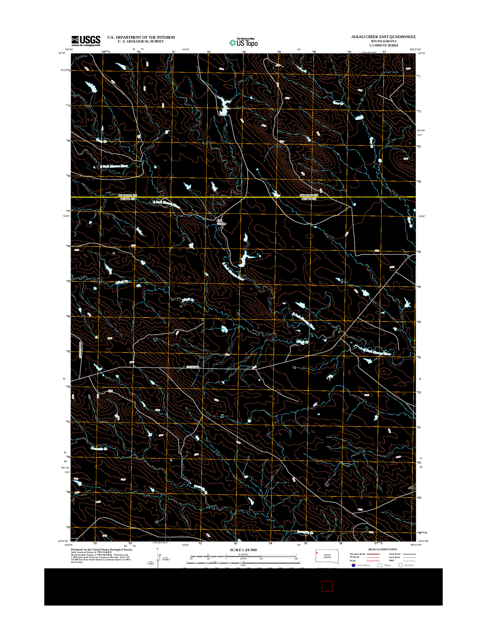 USGS US TOPO 7.5-MINUTE MAP FOR ALKALI CREEK EAST, SD 2012