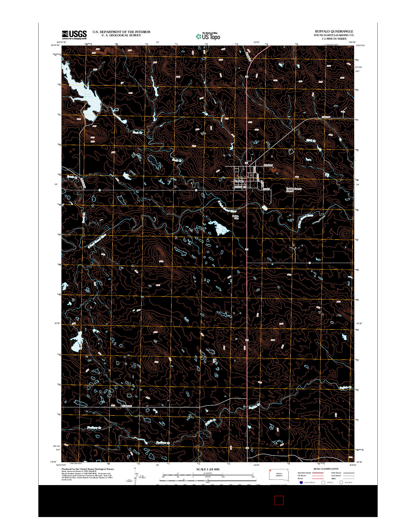 USGS US TOPO 7.5-MINUTE MAP FOR BUFFALO, SD 2012