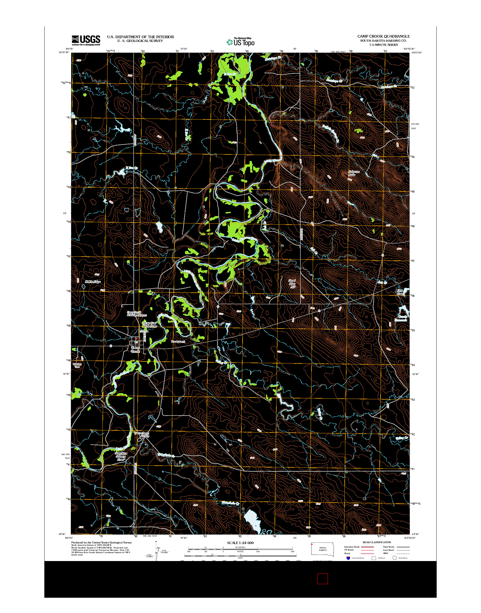 USGS US TOPO 7.5-MINUTE MAP FOR CAMP CROOK, SD 2012