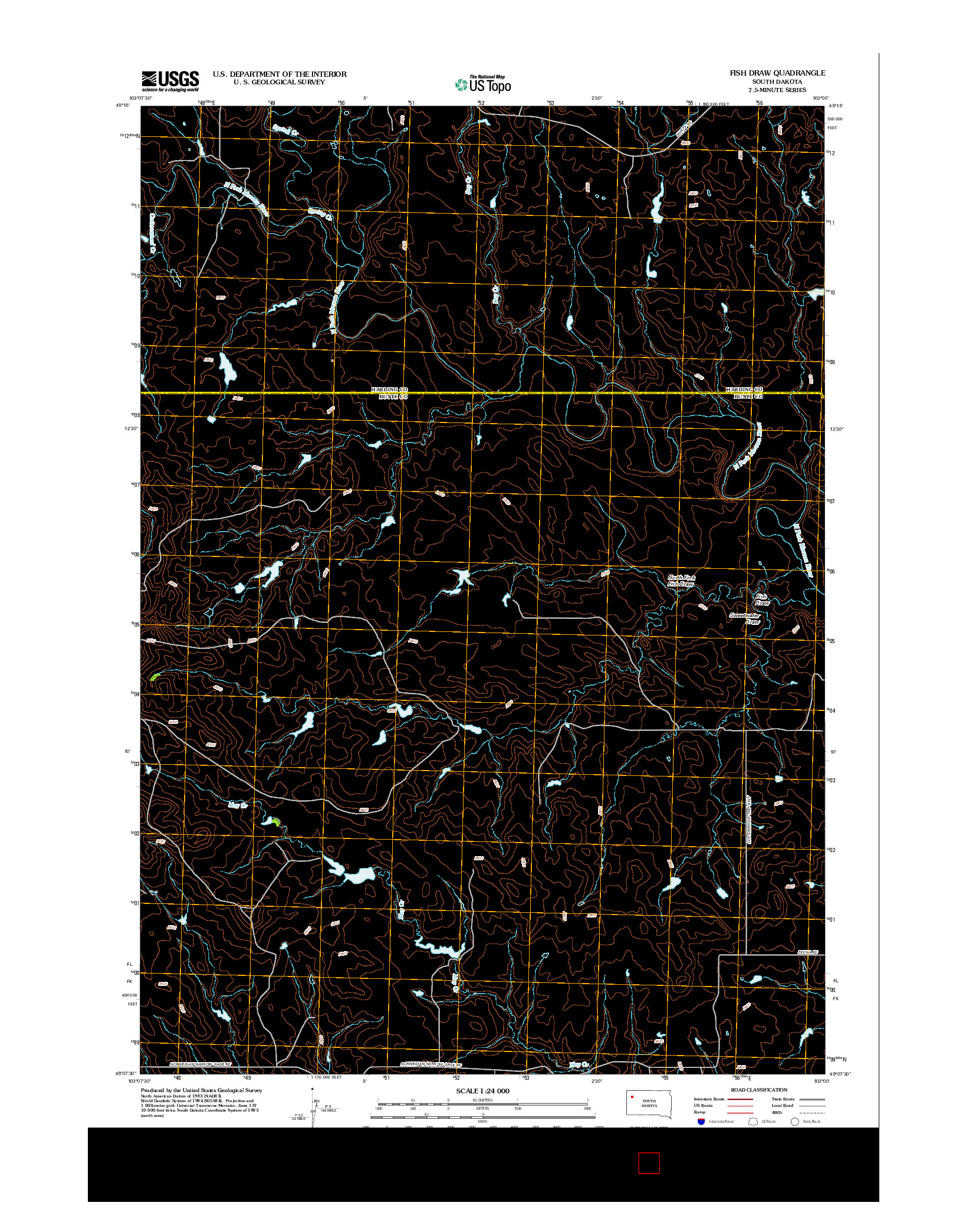 USGS US TOPO 7.5-MINUTE MAP FOR FISH DRAW, SD 2012