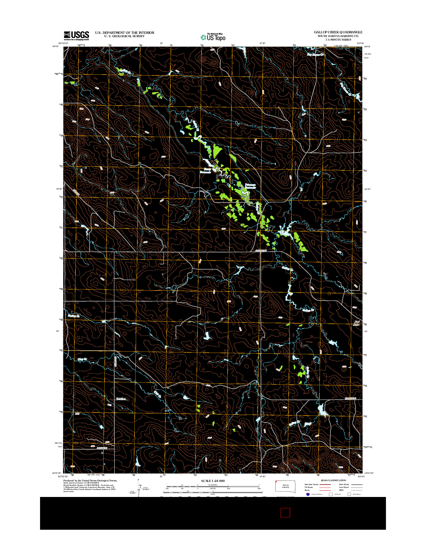 USGS US TOPO 7.5-MINUTE MAP FOR GALLUP CREEK, SD 2012