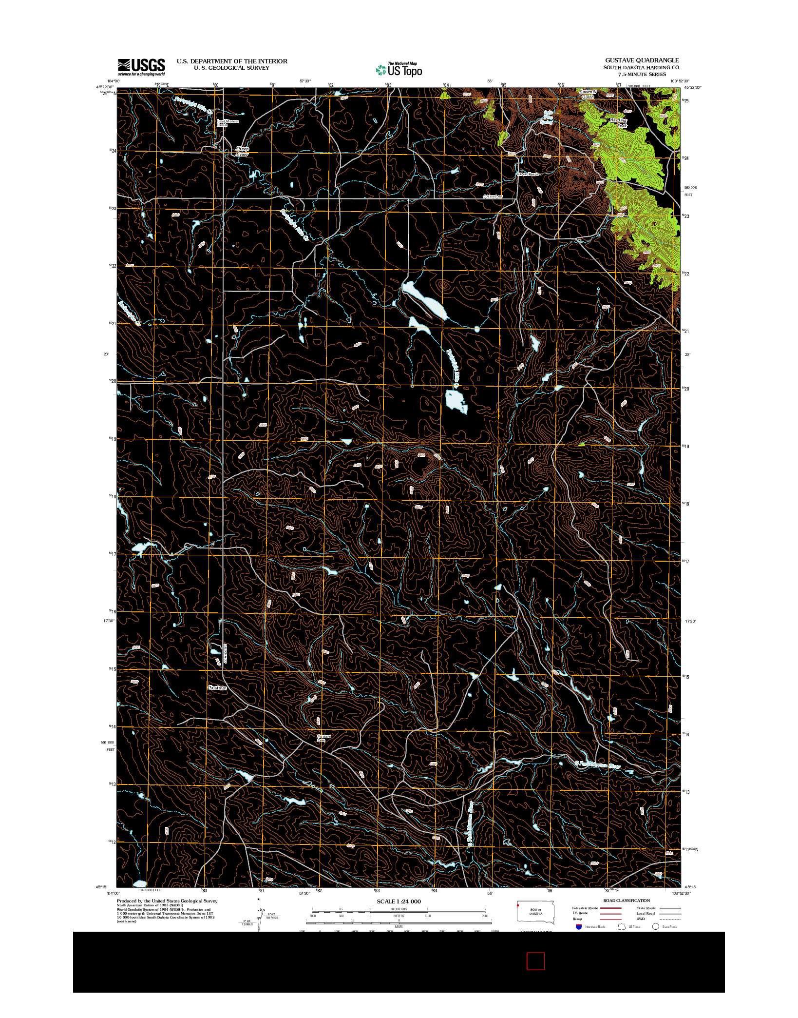 USGS US TOPO 7.5-MINUTE MAP FOR GUSTAVE, SD 2012
