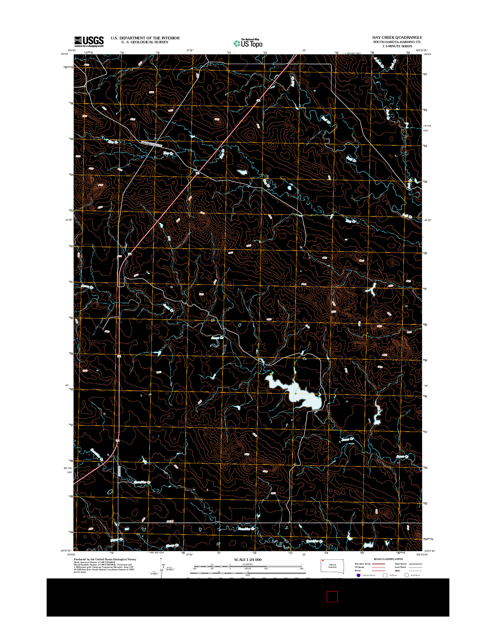 USGS US TOPO 7.5-MINUTE MAP FOR HAY CREEK, SD 2012