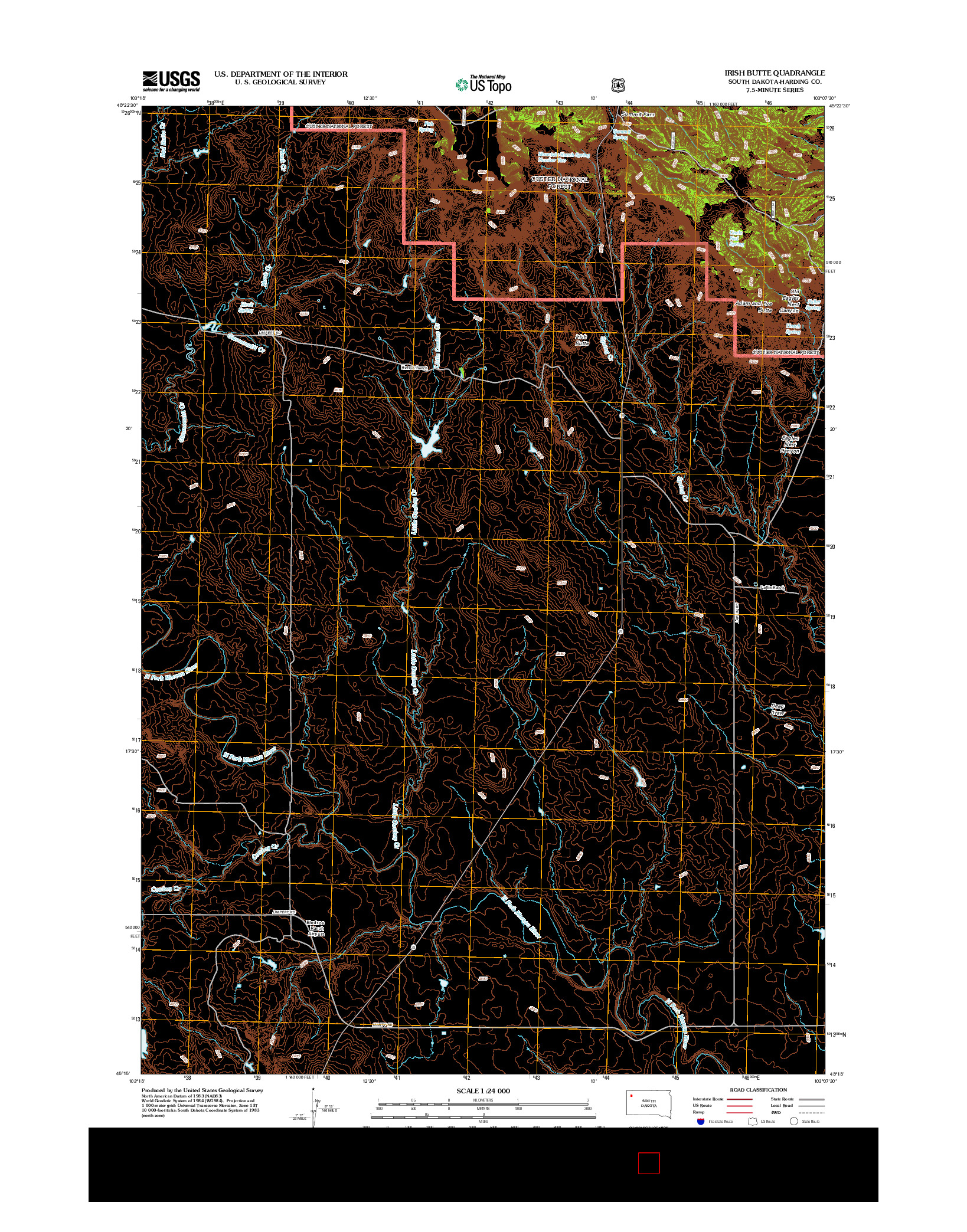 USGS US TOPO 7.5-MINUTE MAP FOR IRISH BUTTE, SD 2012