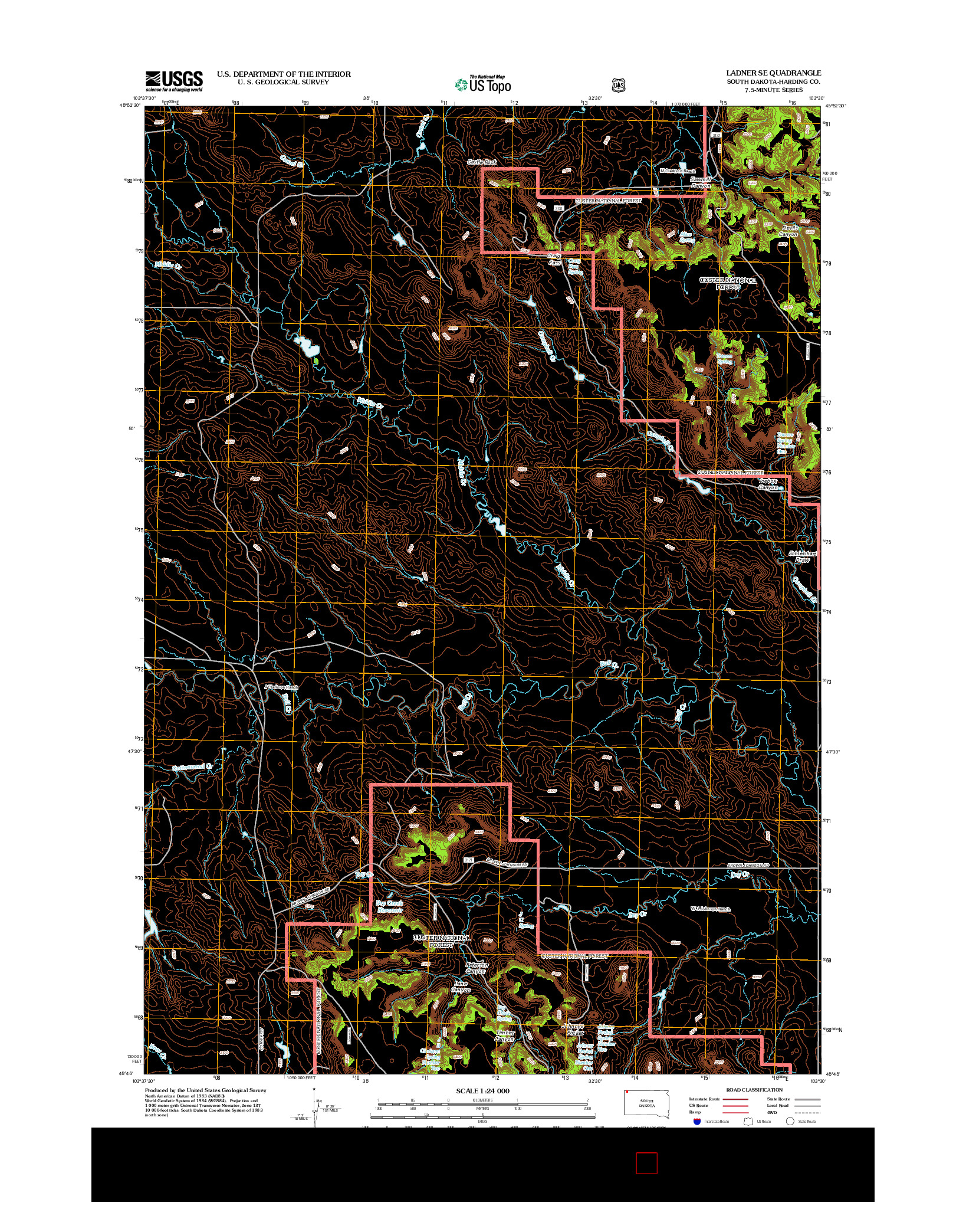 USGS US TOPO 7.5-MINUTE MAP FOR LADNER SE, SD 2012