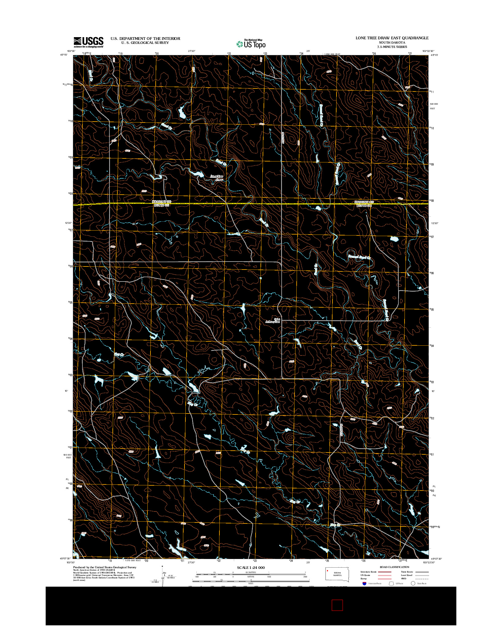 USGS US TOPO 7.5-MINUTE MAP FOR LONE TREE DRAW EAST, SD 2012