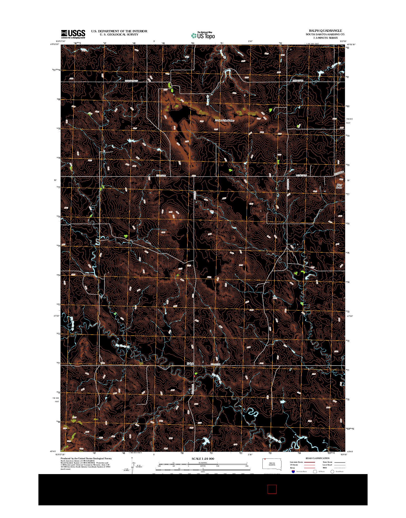 USGS US TOPO 7.5-MINUTE MAP FOR RALPH, SD 2012