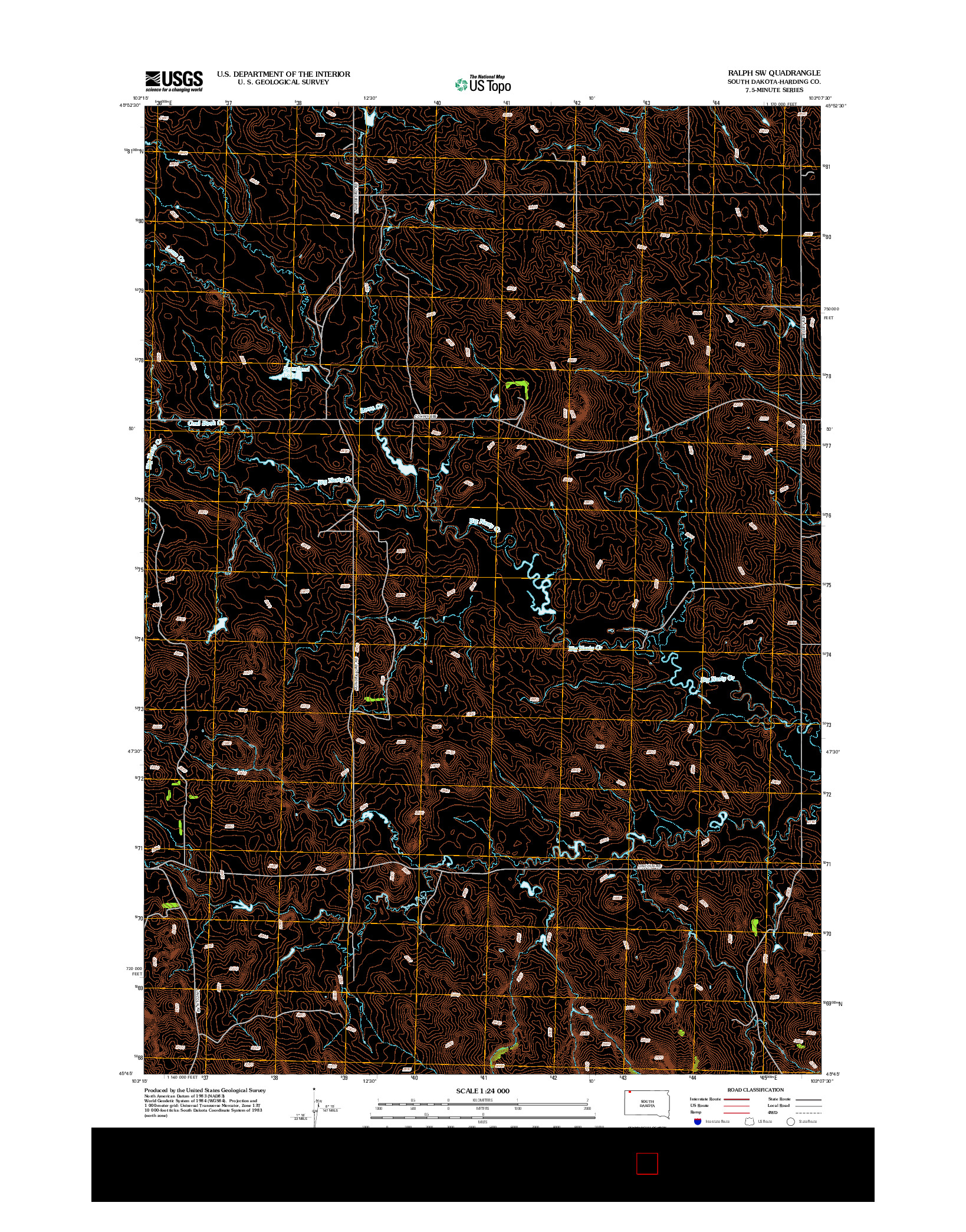 USGS US TOPO 7.5-MINUTE MAP FOR RALPH SW, SD 2012