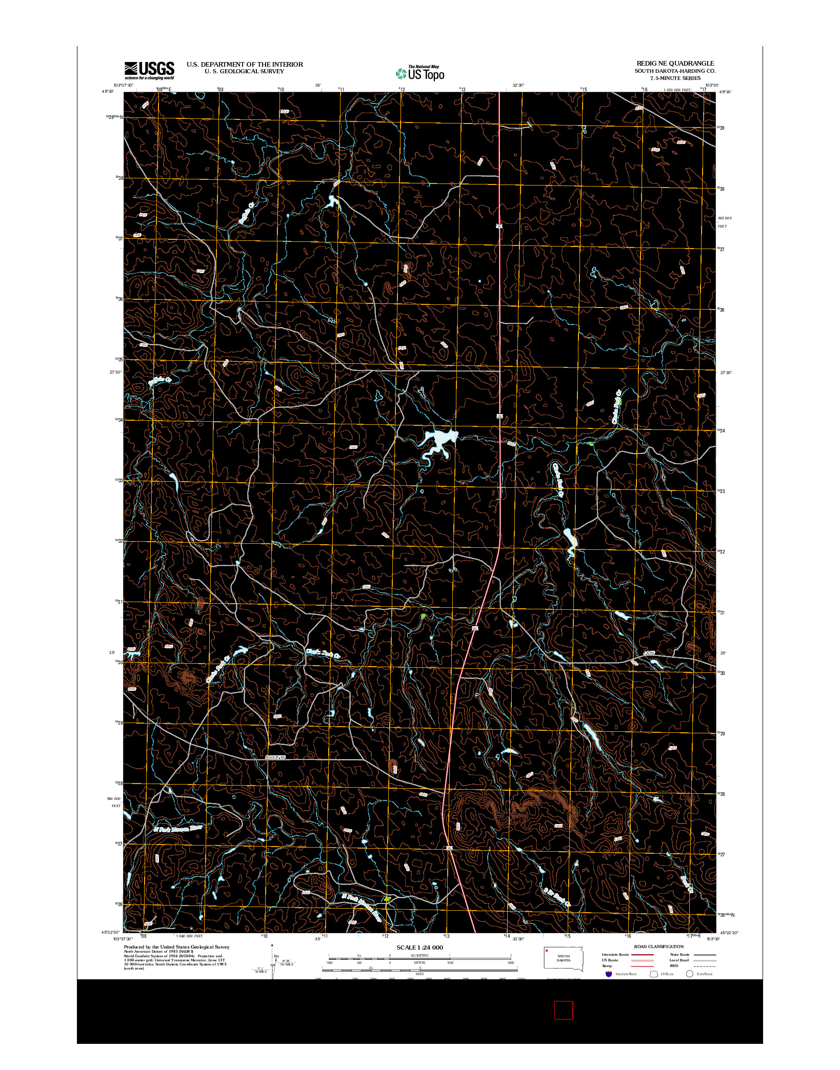 USGS US TOPO 7.5-MINUTE MAP FOR REDIG NE, SD 2012