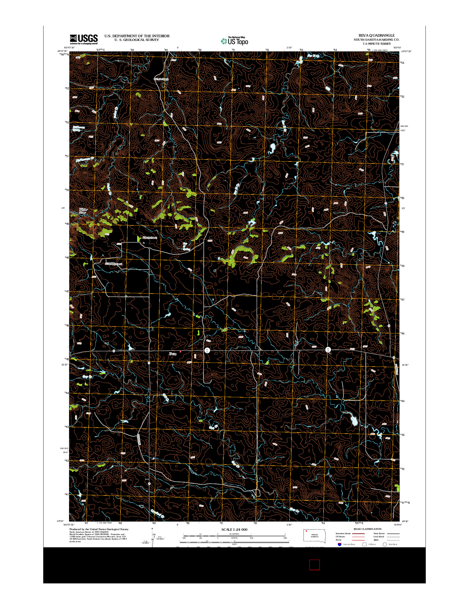 USGS US TOPO 7.5-MINUTE MAP FOR REVA, SD 2012