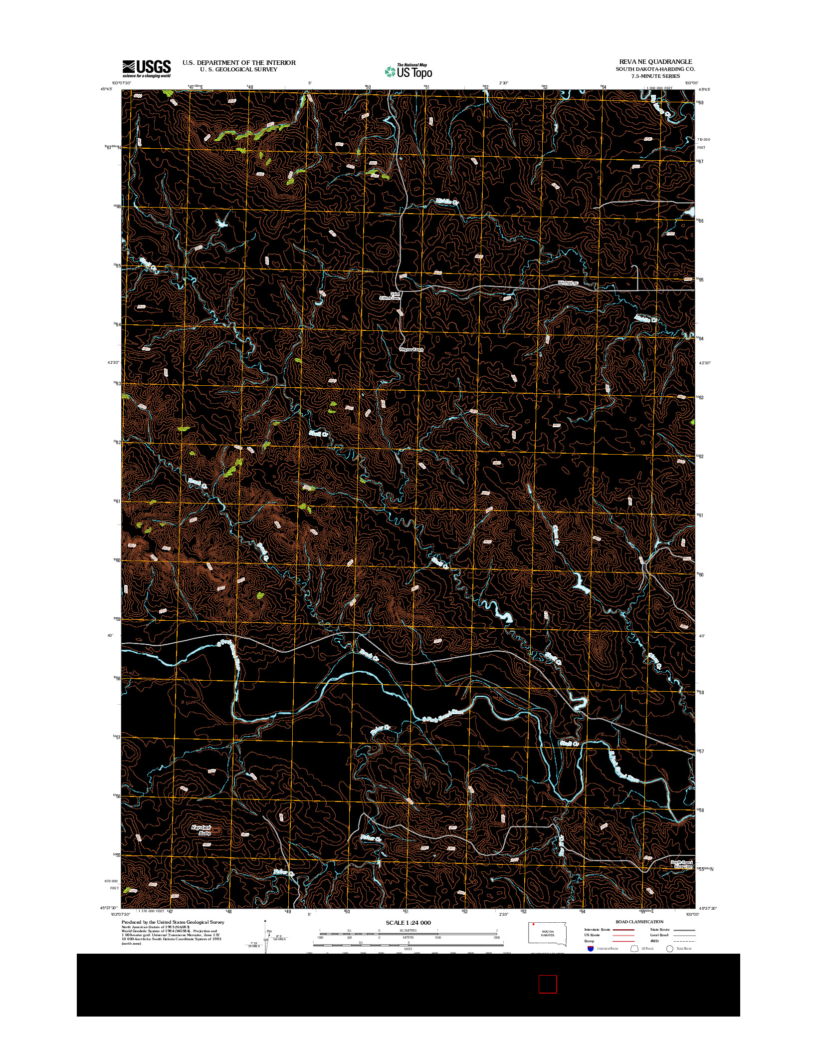 USGS US TOPO 7.5-MINUTE MAP FOR REVA NE, SD 2012