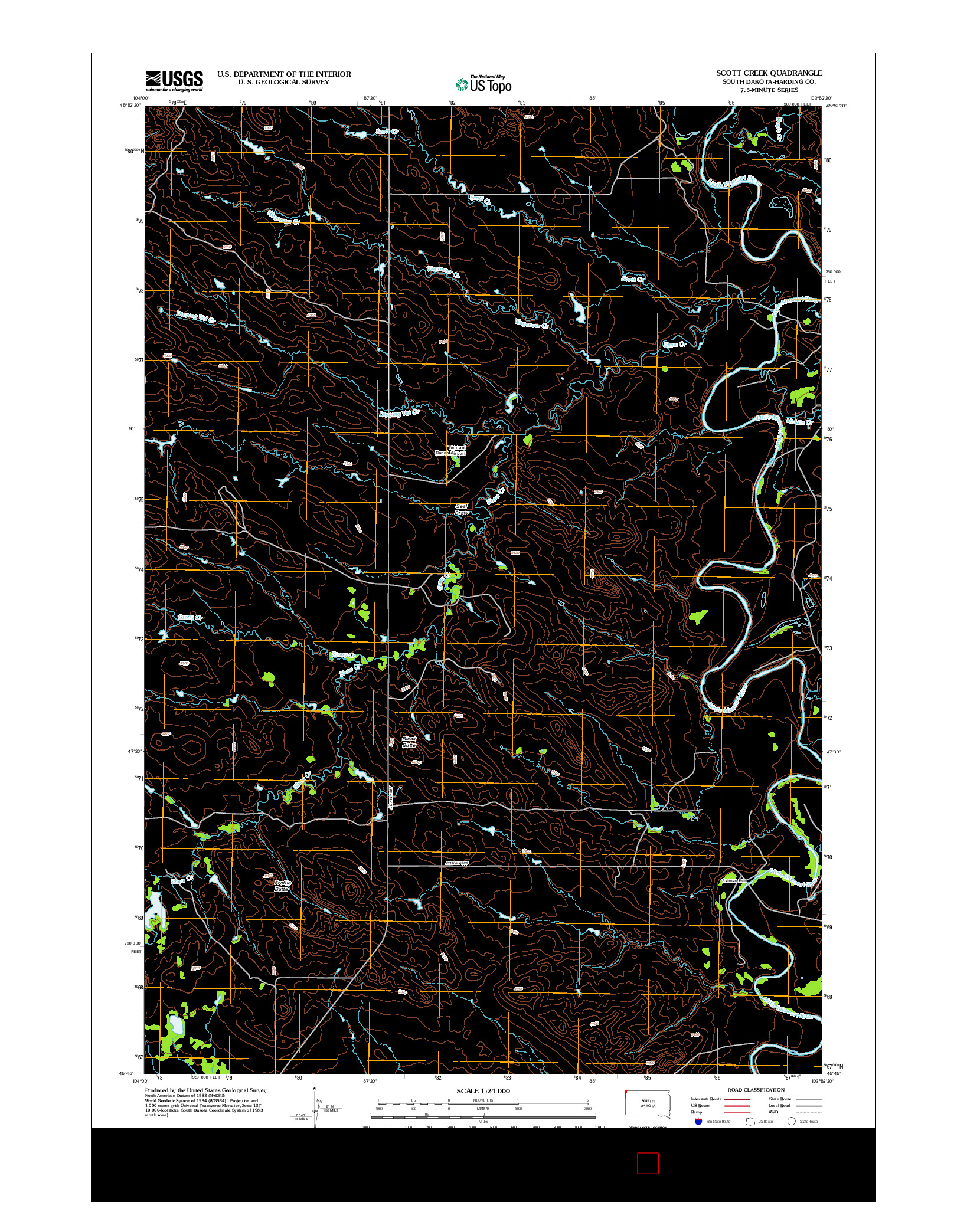 USGS US TOPO 7.5-MINUTE MAP FOR SCOTT CREEK, SD 2012