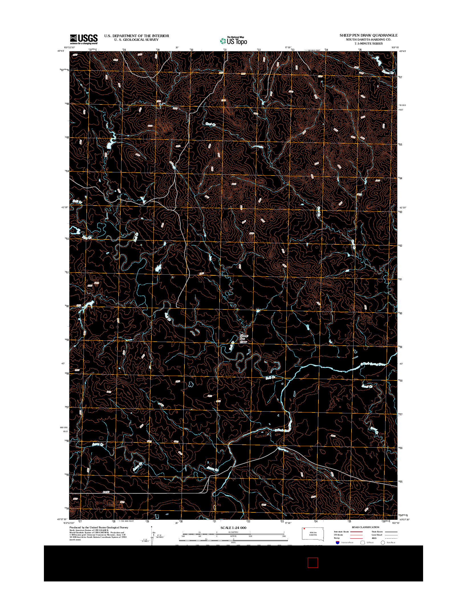 USGS US TOPO 7.5-MINUTE MAP FOR SHEEP PEN DRAW, SD 2012