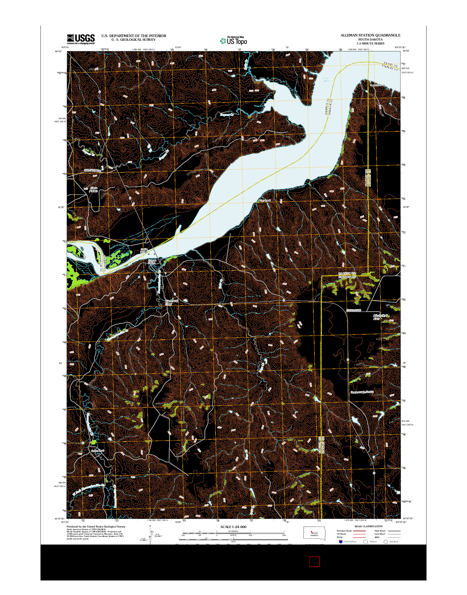 USGS US TOPO 7.5-MINUTE MAP FOR ALLEMAN STATION, SD 2012