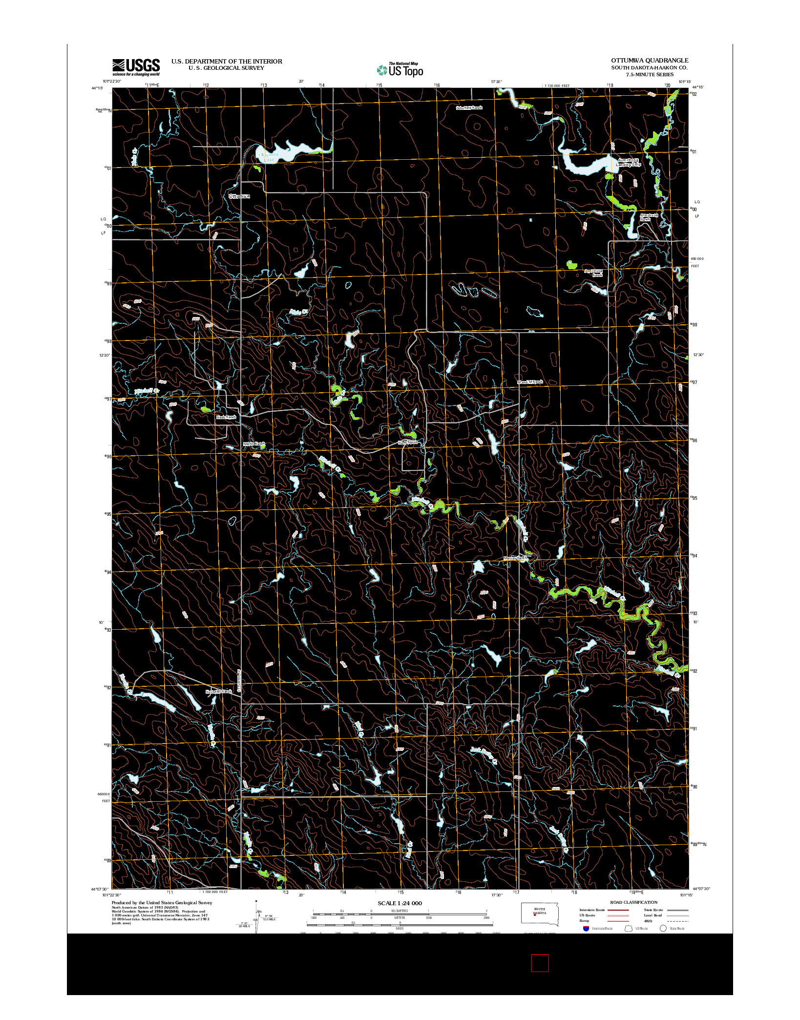 USGS US TOPO 7.5-MINUTE MAP FOR OTTUMWA, SD 2012