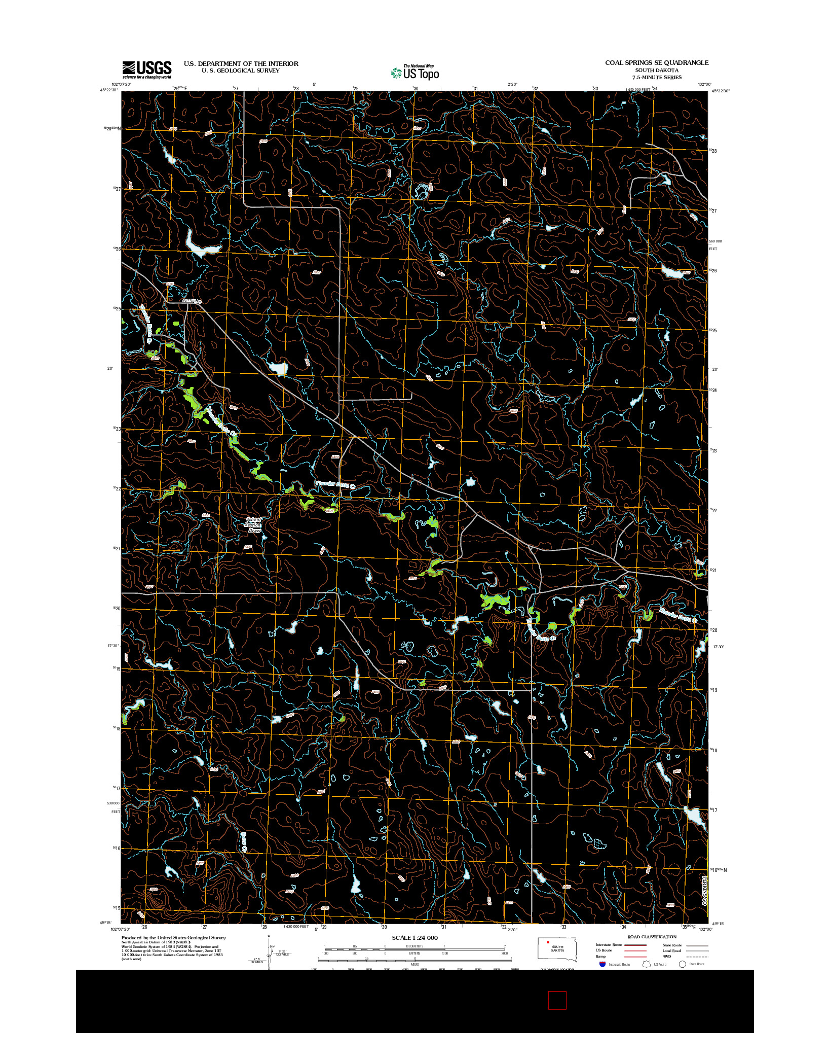 USGS US TOPO 7.5-MINUTE MAP FOR COAL SPRINGS SE, SD 2012