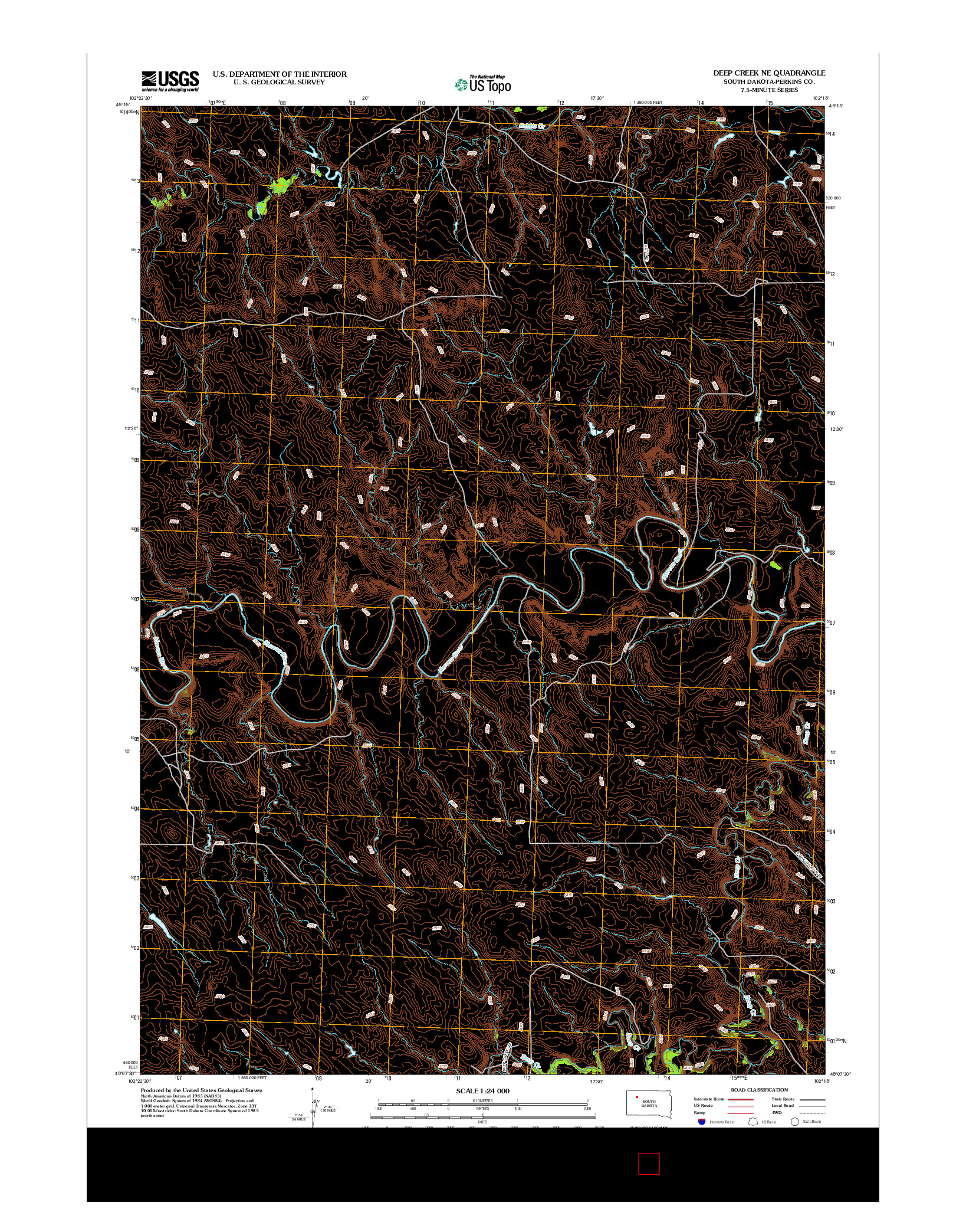 USGS US TOPO 7.5-MINUTE MAP FOR DEEP CREEK NE, SD 2012