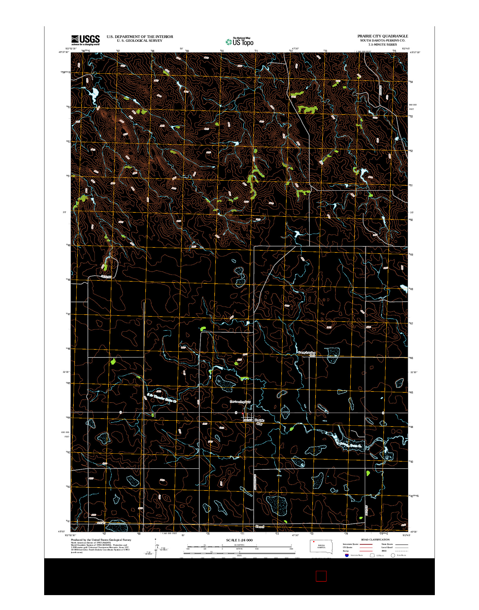 USGS US TOPO 7.5-MINUTE MAP FOR PRAIRIE CITY, SD 2012