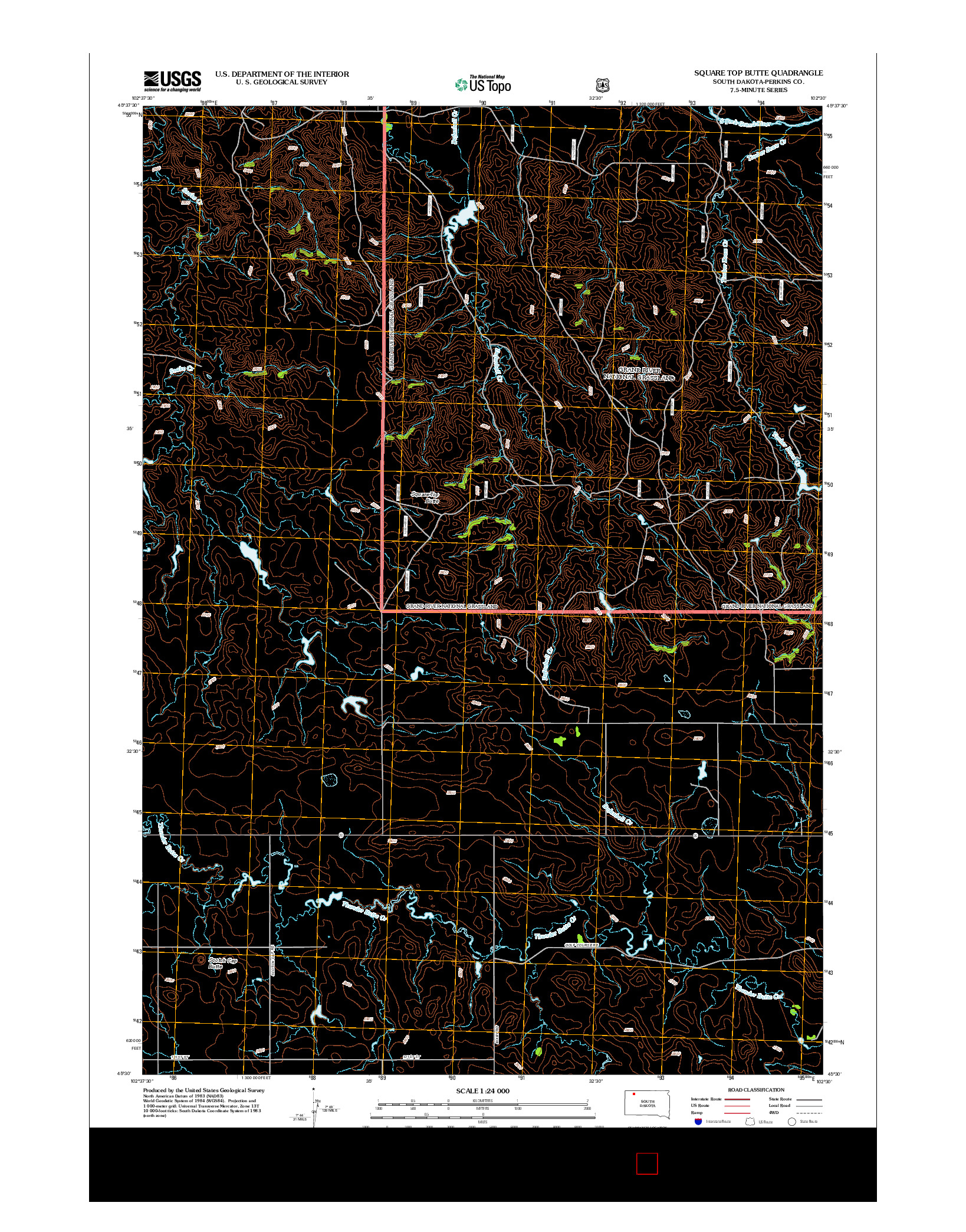 USGS US TOPO 7.5-MINUTE MAP FOR SQUARE TOP BUTTE, SD 2012