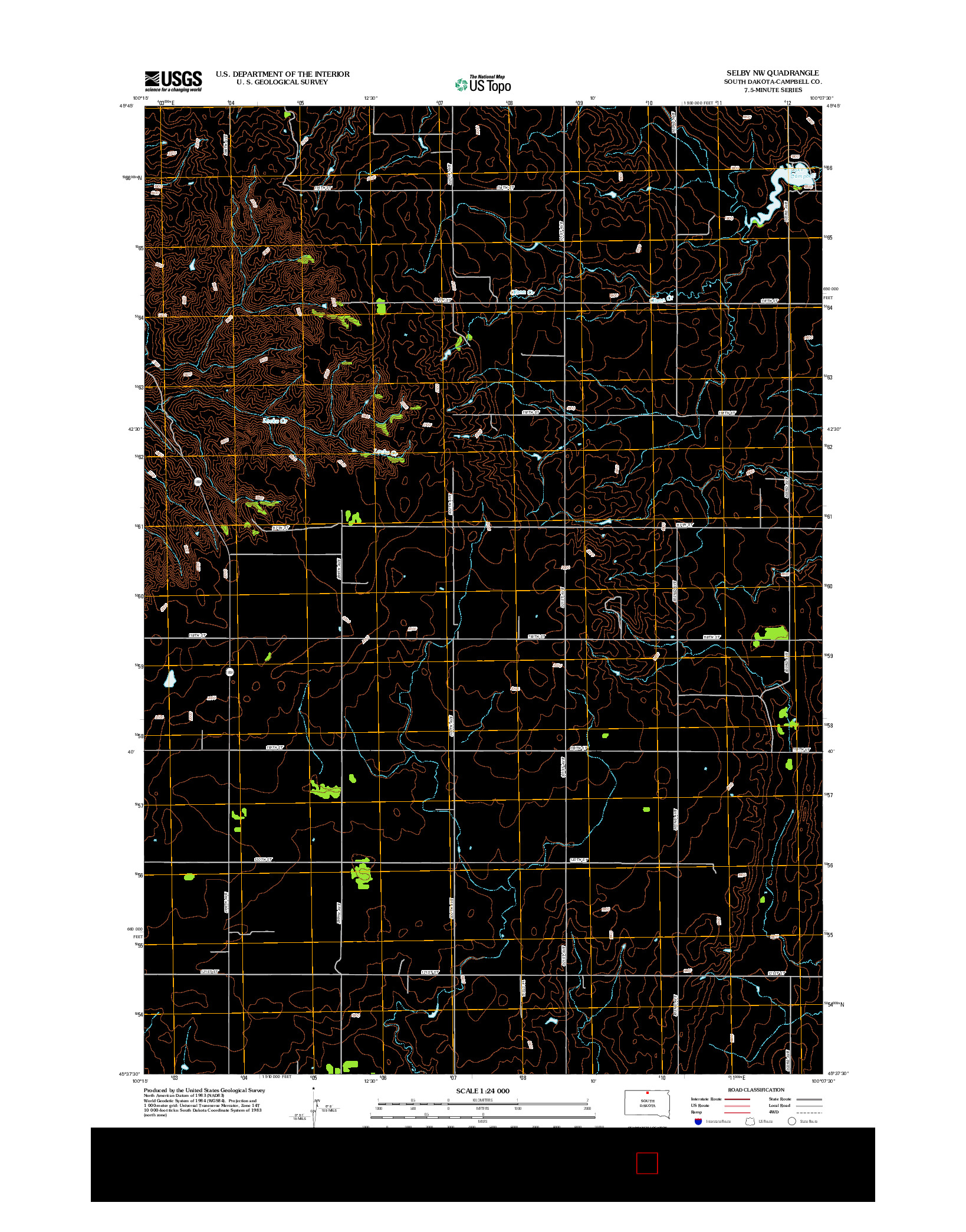 USGS US TOPO 7.5-MINUTE MAP FOR SELBY NW, SD 2012