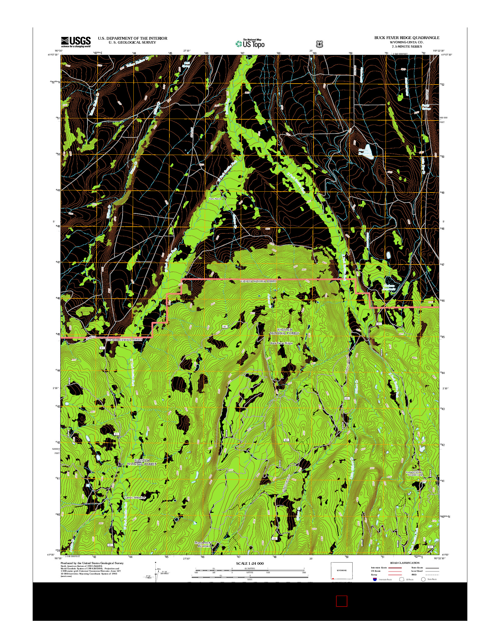 USGS US TOPO 7.5-MINUTE MAP FOR BUCK FEVER RIDGE, WY 2012