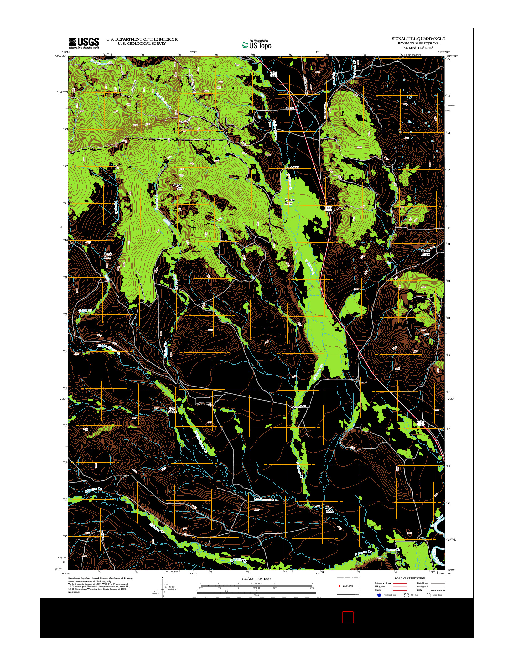 USGS US TOPO 7.5-MINUTE MAP FOR SIGNAL HILL, WY 2012