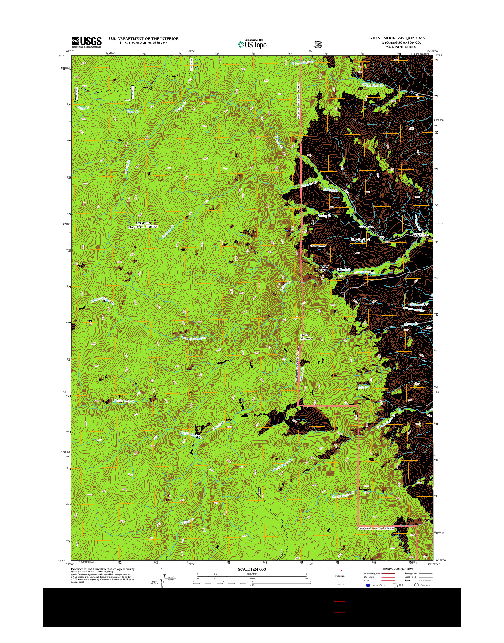 USGS US TOPO 7.5-MINUTE MAP FOR STONE MOUNTAIN, WY 2012