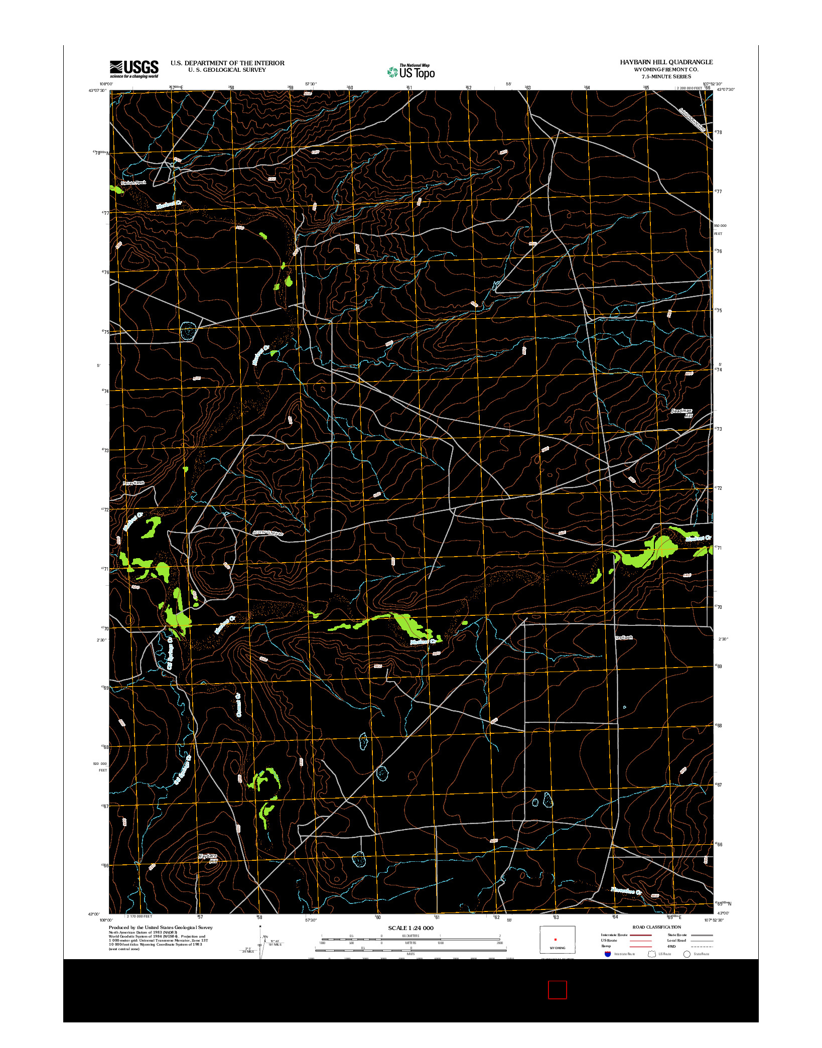 USGS US TOPO 7.5-MINUTE MAP FOR HAYBARN HILL, WY 2012