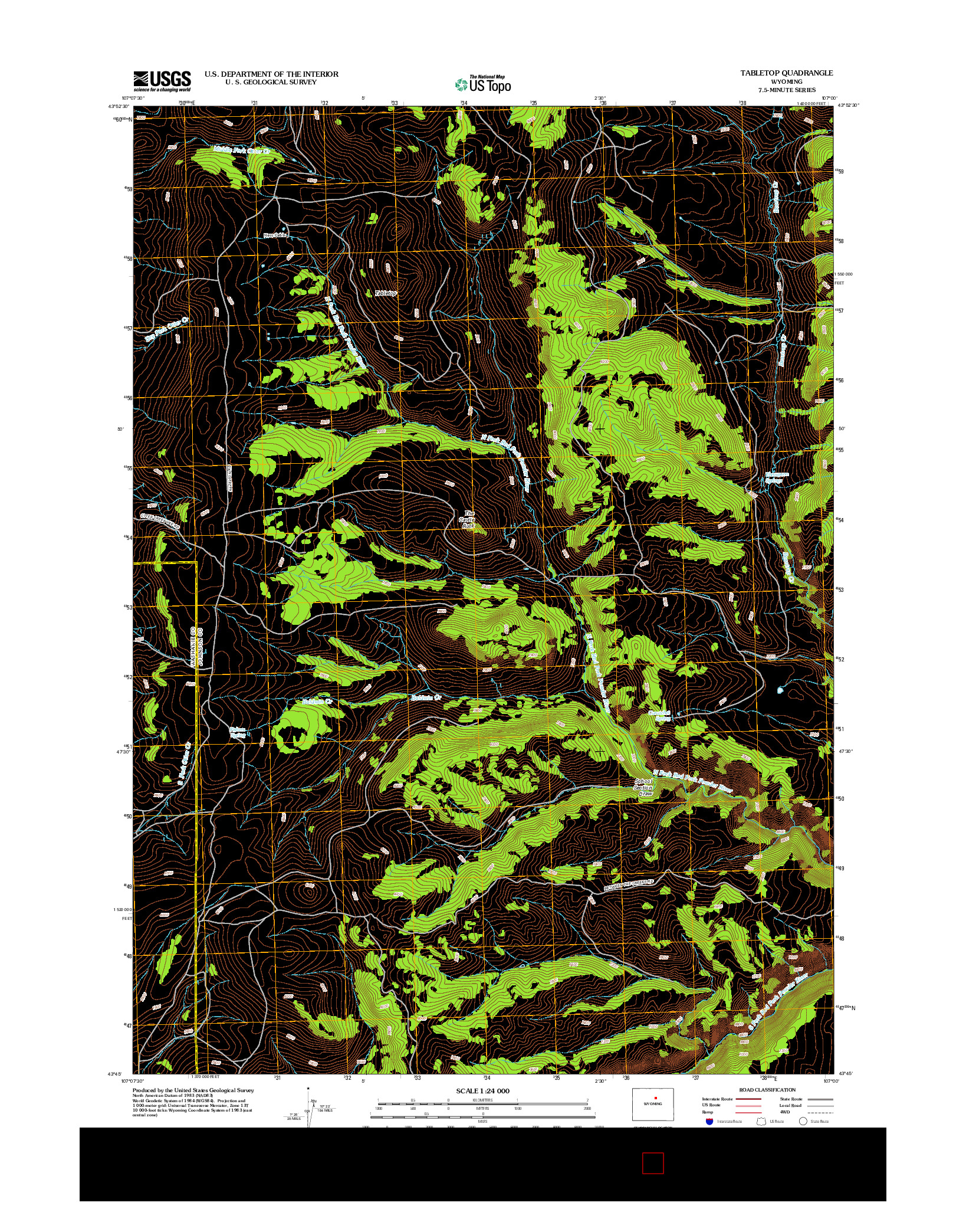 USGS US TOPO 7.5-MINUTE MAP FOR TABLETOP, WY 2012