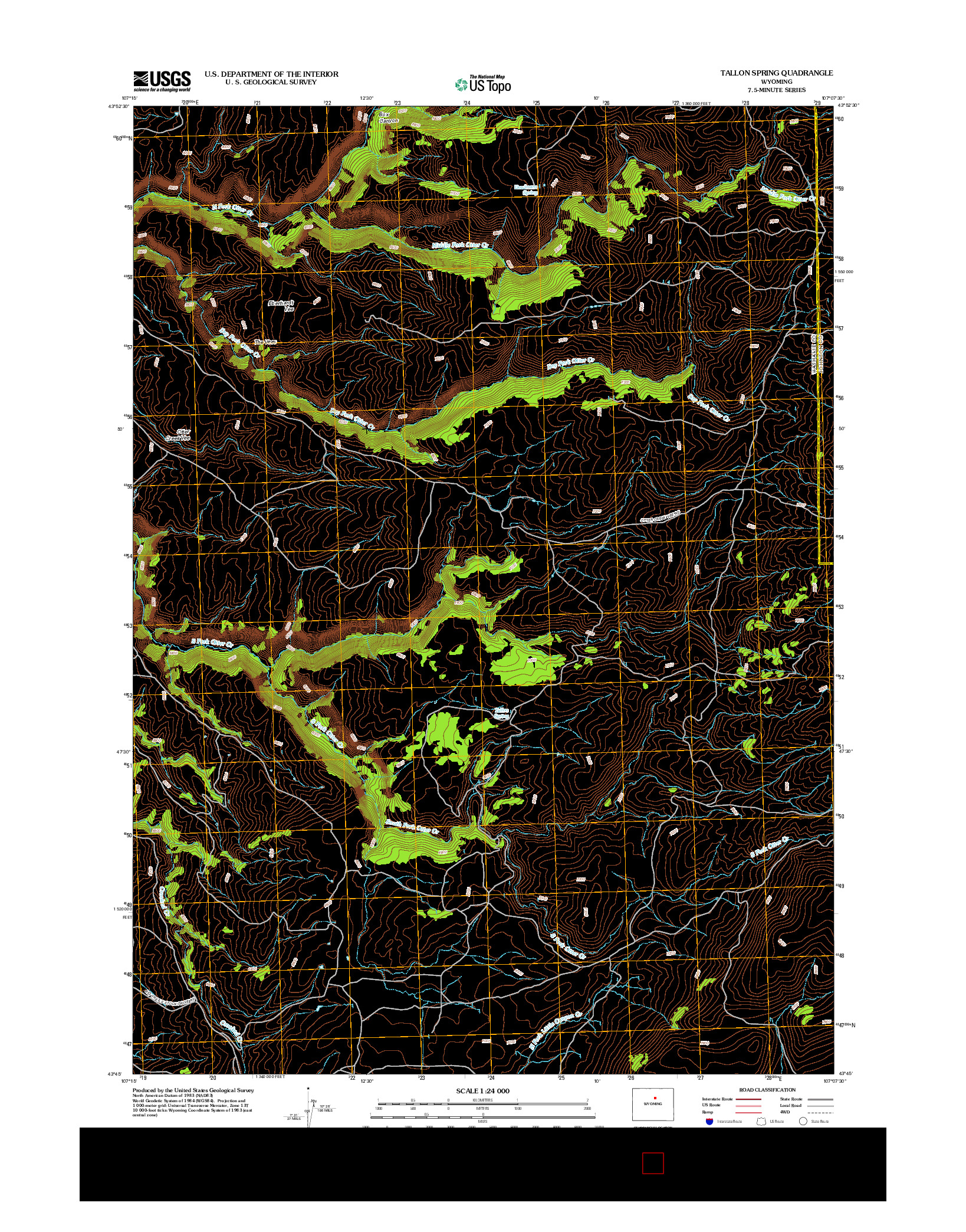 USGS US TOPO 7.5-MINUTE MAP FOR TALLON SPRING, WY 2012