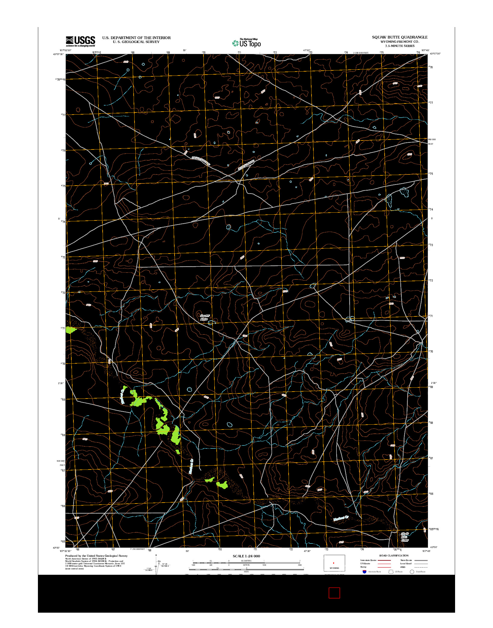 USGS US TOPO 7.5-MINUTE MAP FOR SQUAW BUTTE, WY 2012