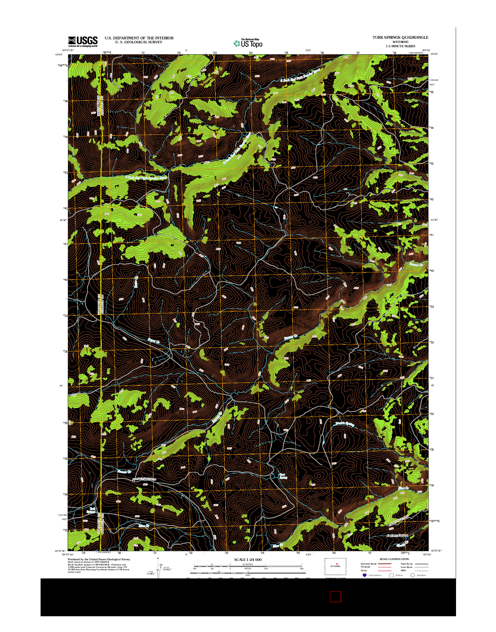USGS US TOPO 7.5-MINUTE MAP FOR TURK SPRINGS, WY 2012