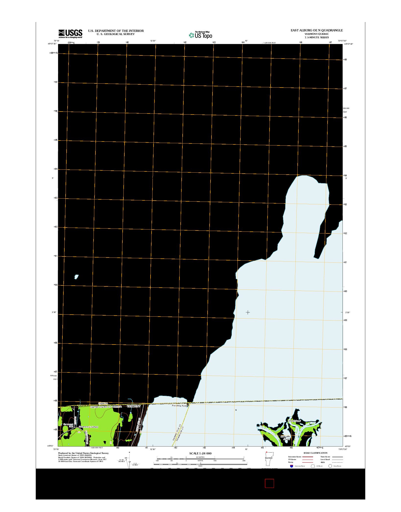 USGS US TOPO 7.5-MINUTE MAP FOR EAST ALBURG OE N, VT-QC 2012