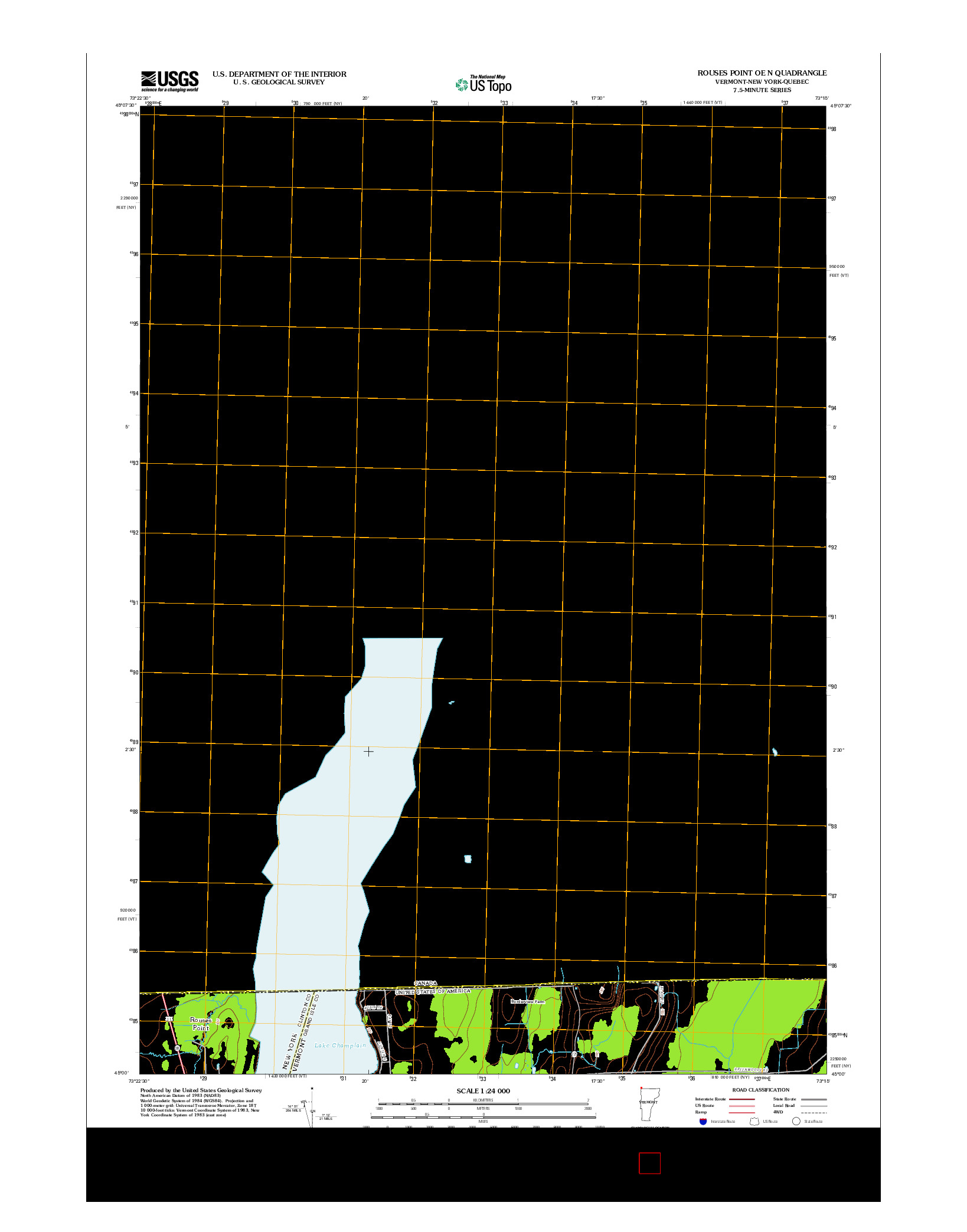 USGS US TOPO 7.5-MINUTE MAP FOR ROUSES POINT OE N, VT-NY-QC 2012