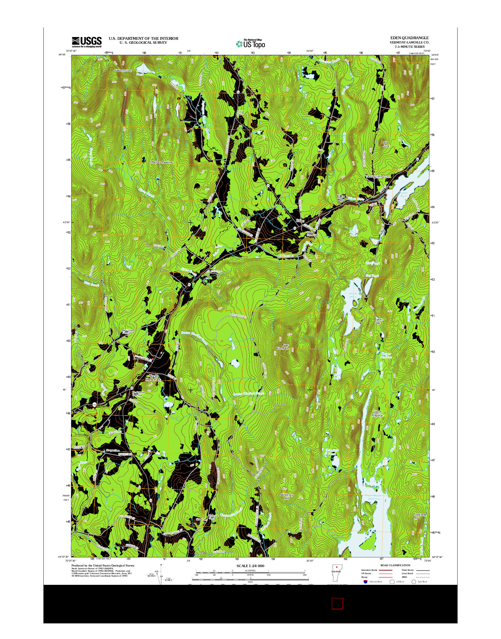 USGS US TOPO 7.5-MINUTE MAP FOR EDEN, VT 2012