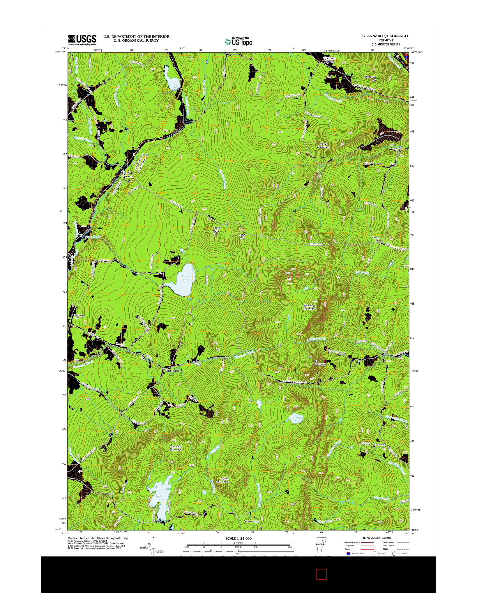 USGS US TOPO 7.5-MINUTE MAP FOR STANNARD, VT 2012