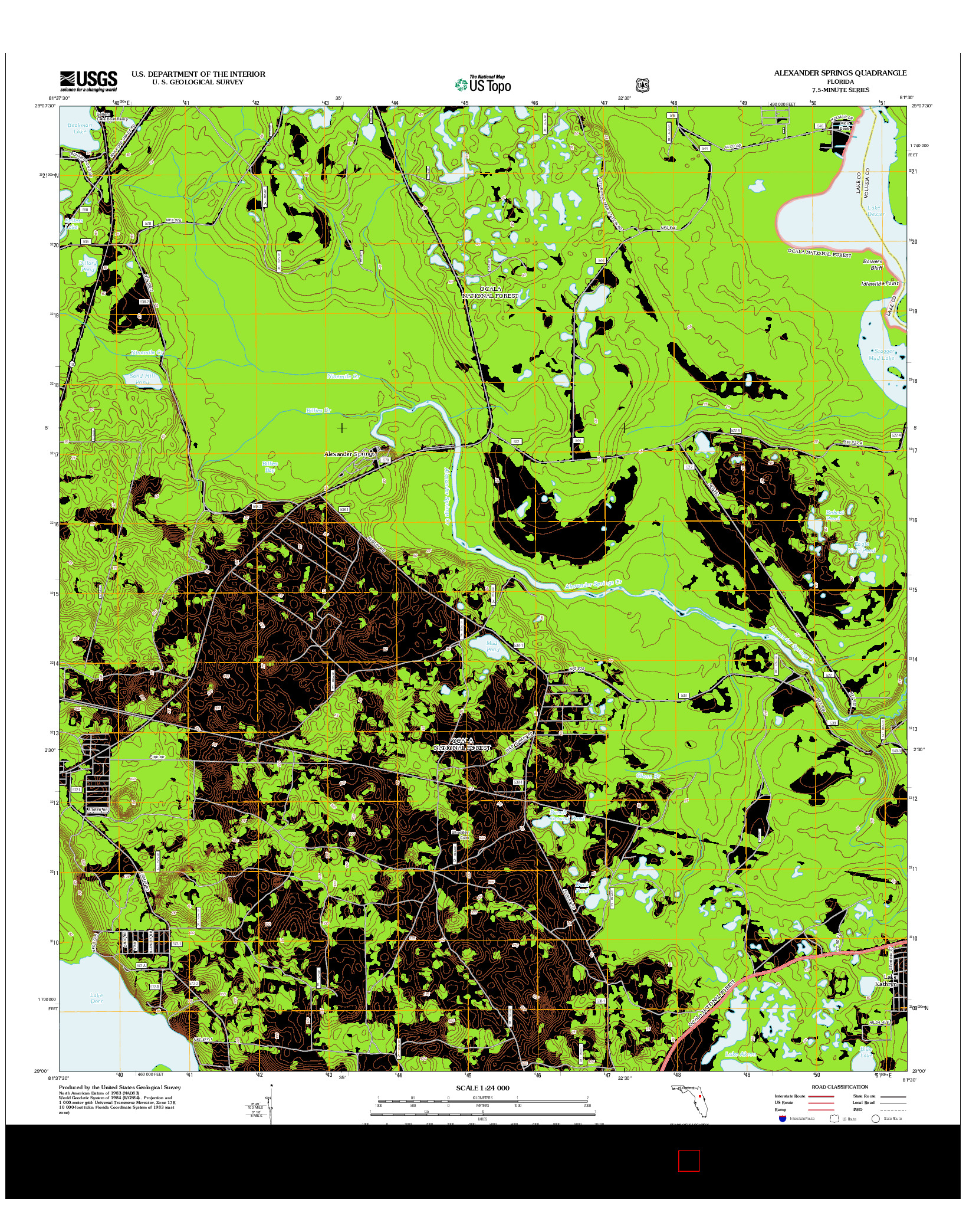 USGS US TOPO 7.5-MINUTE MAP FOR ALEXANDER SPRINGS, FL 2012