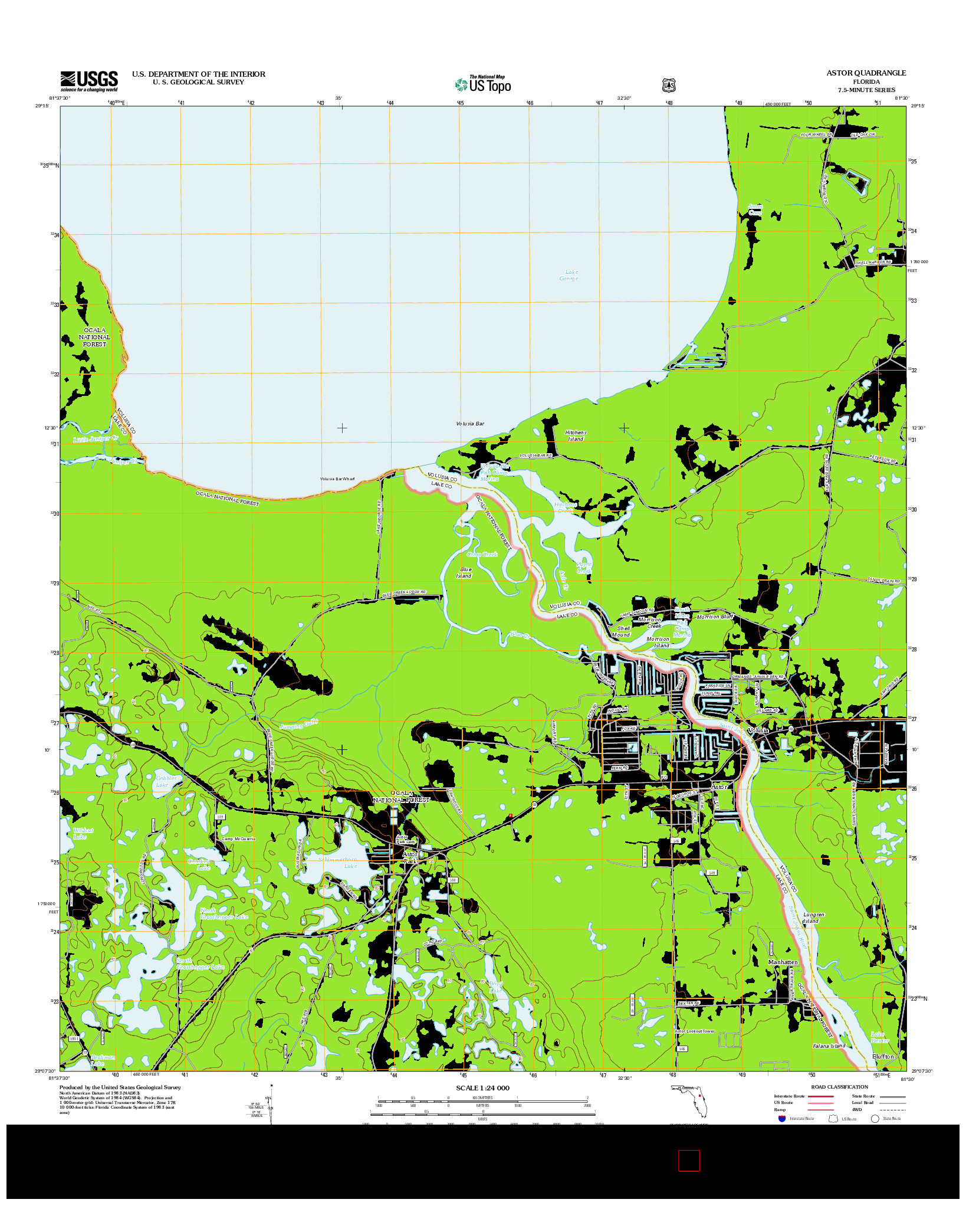USGS US TOPO 7.5-MINUTE MAP FOR ASTOR, FL 2012