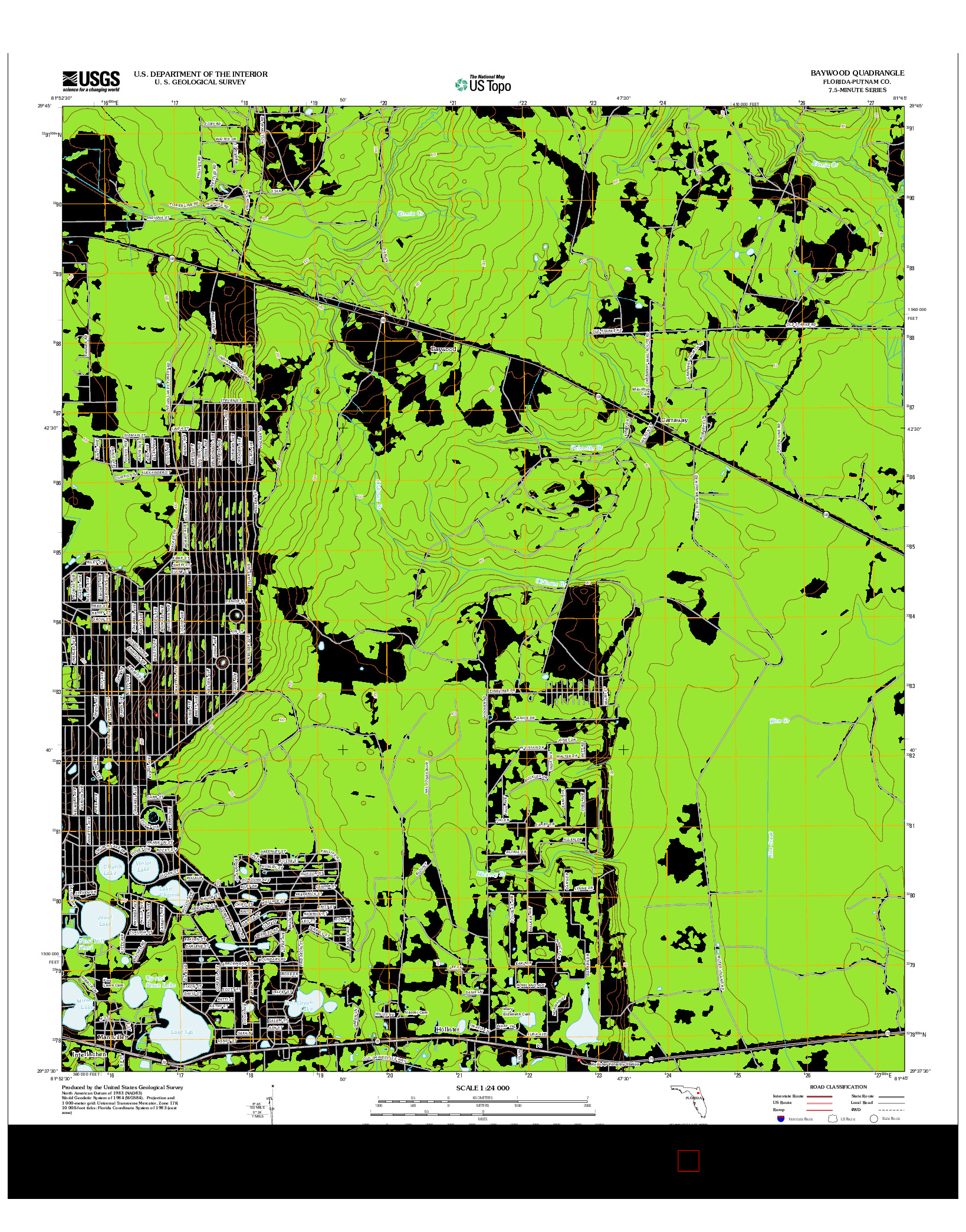 USGS US TOPO 7.5-MINUTE MAP FOR BAYWOOD, FL 2012