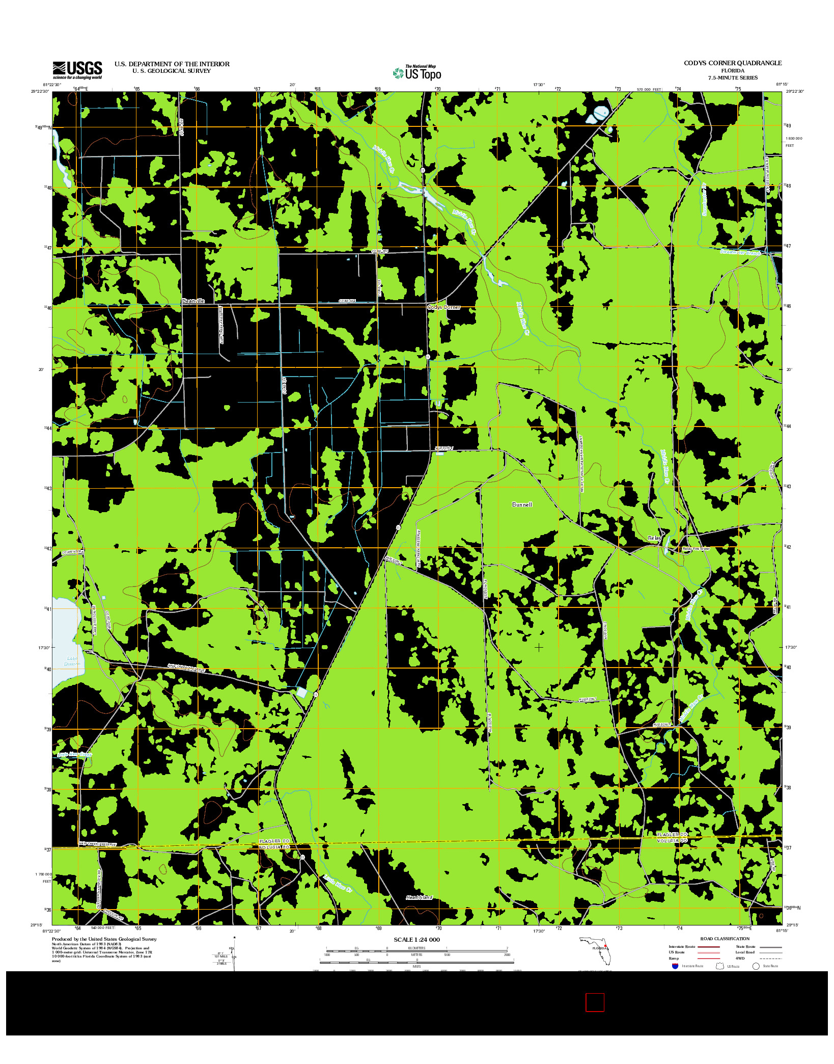 USGS US TOPO 7.5-MINUTE MAP FOR CODYS CORNER, FL 2012