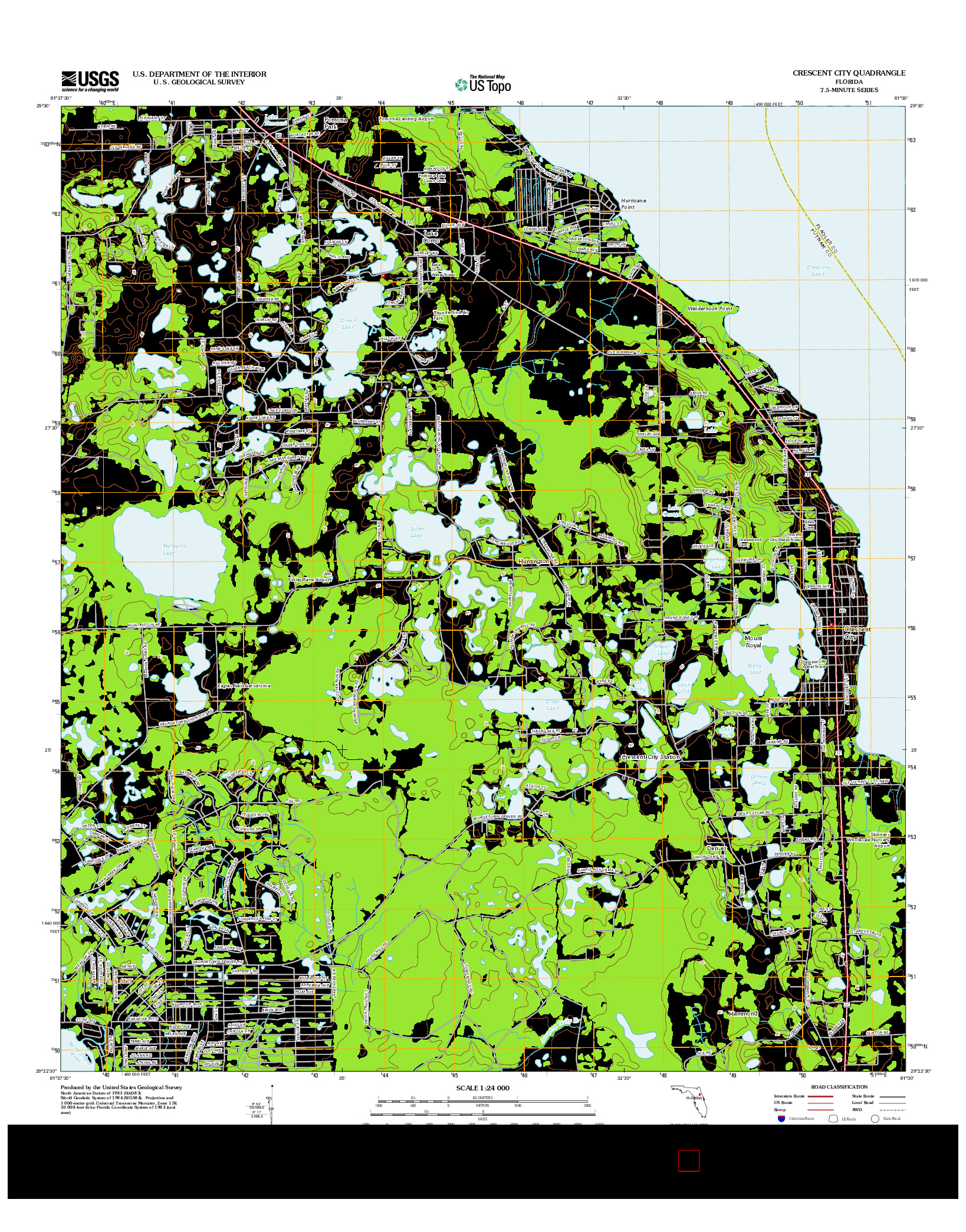 USGS US TOPO 7.5-MINUTE MAP FOR CRESCENT CITY, FL 2012