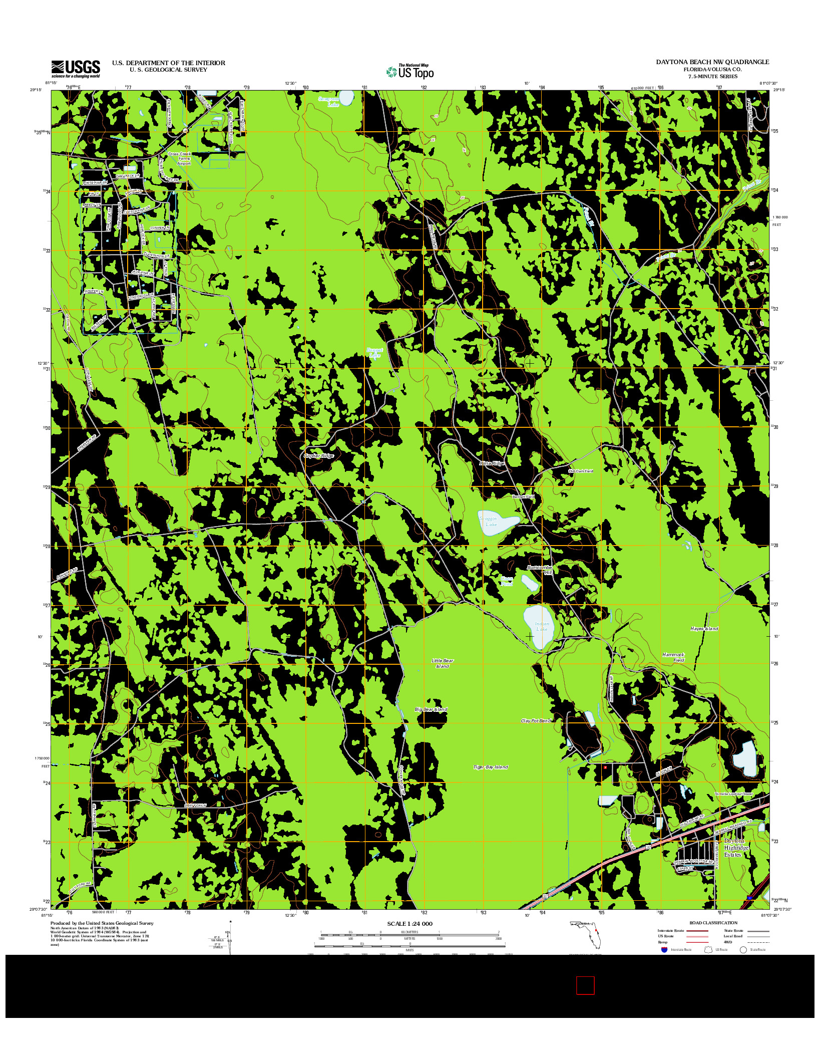 USGS US TOPO 7.5-MINUTE MAP FOR DAYTONA BEACH NW, FL 2012