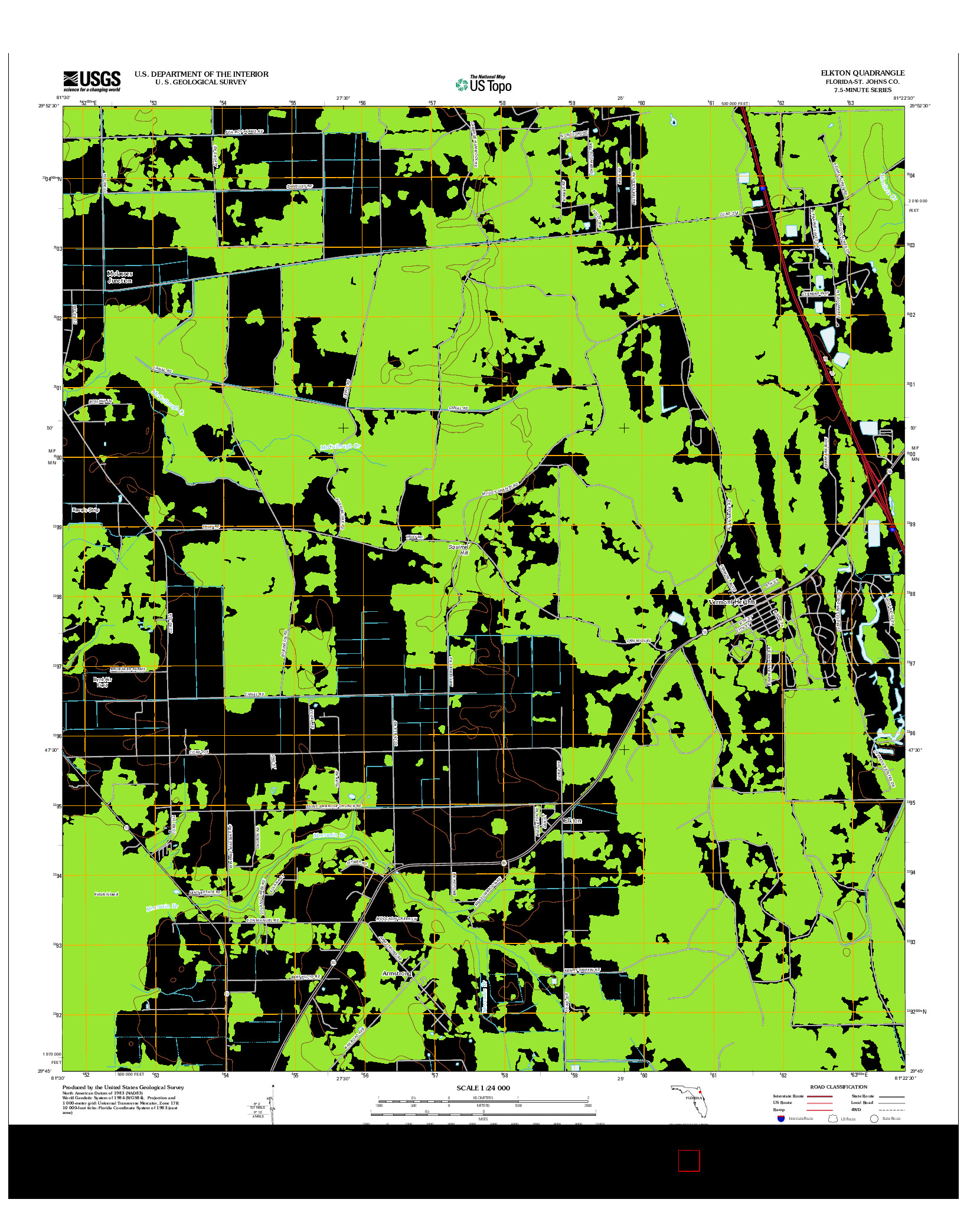USGS US TOPO 7.5-MINUTE MAP FOR ELKTON, FL 2012