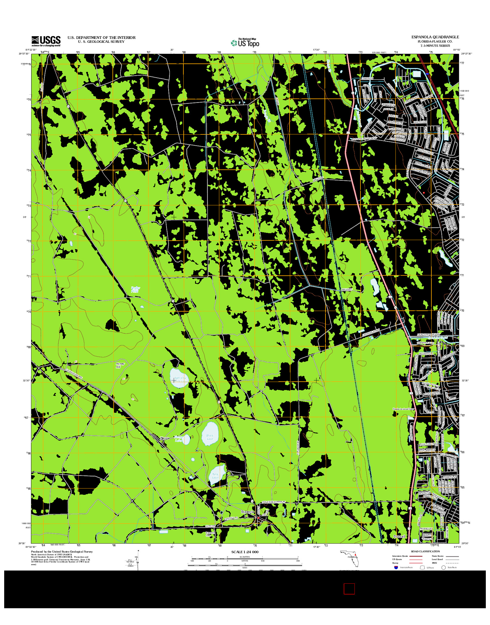 USGS US TOPO 7.5-MINUTE MAP FOR ESPANOLA, FL 2012